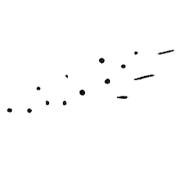 Geometric drawing of an outline square with sections divided by vertical, horizontal, and half circle lines.