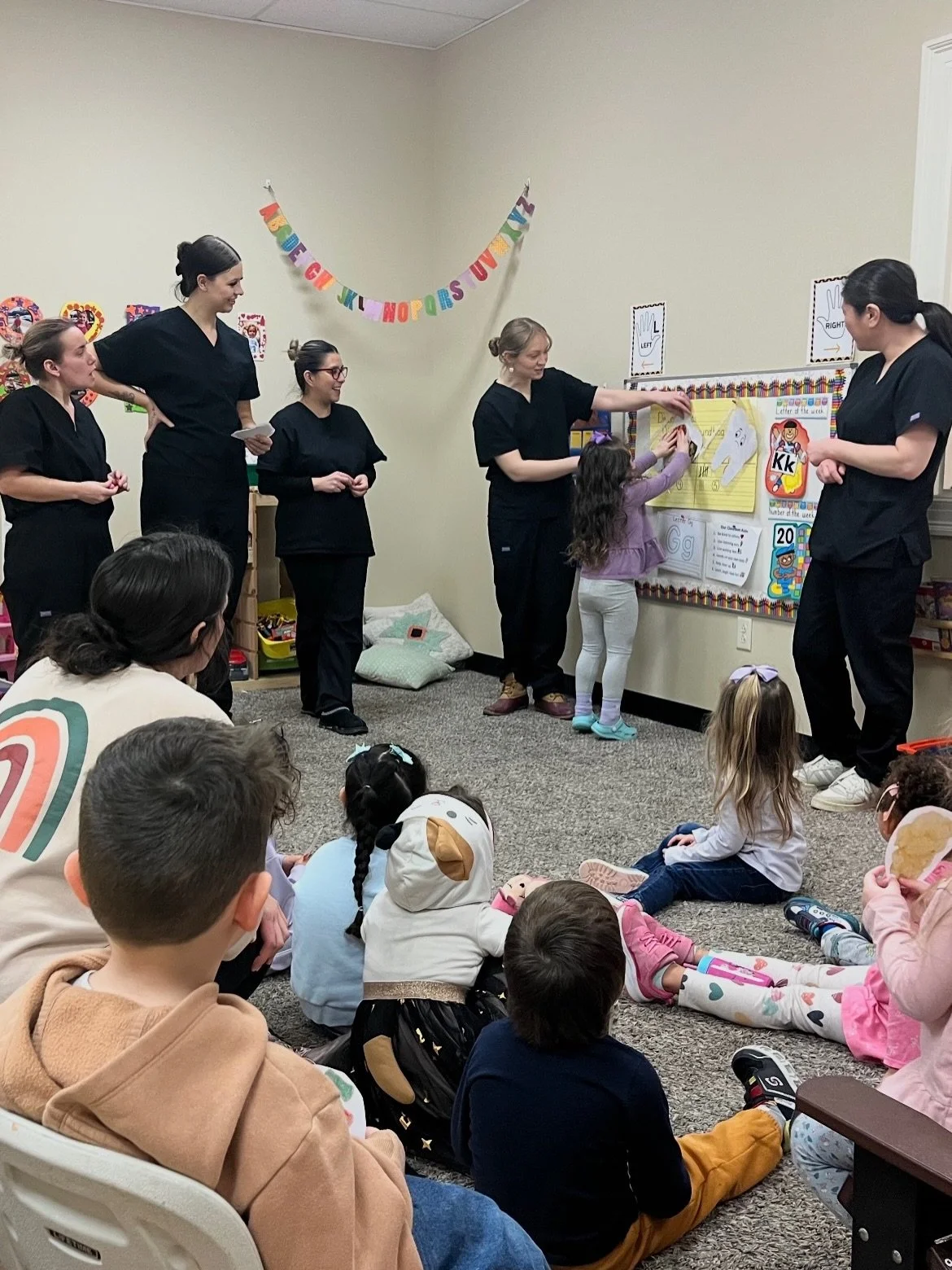 Some more photos from @hudsonvalleycc dental students teaching our little ones about dental heath during dental week!

A big thank-you to the HVCC dental students for making oral health education engaging, gentle, and kid-friendly. Healthy smiles sta