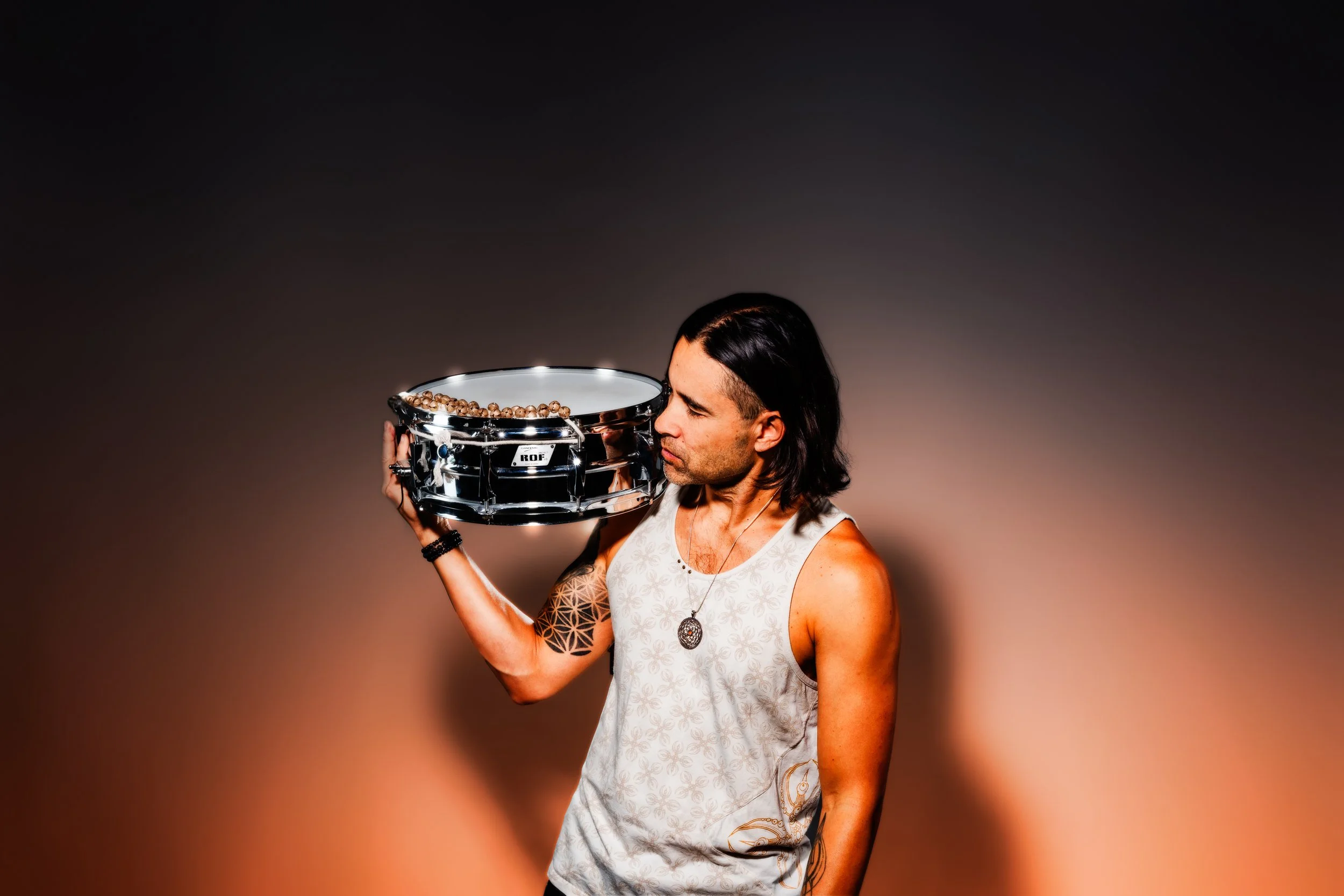 Promotional press portrait for an artist or band. Riding Carpets, Barry Eldridge, Beat Phi