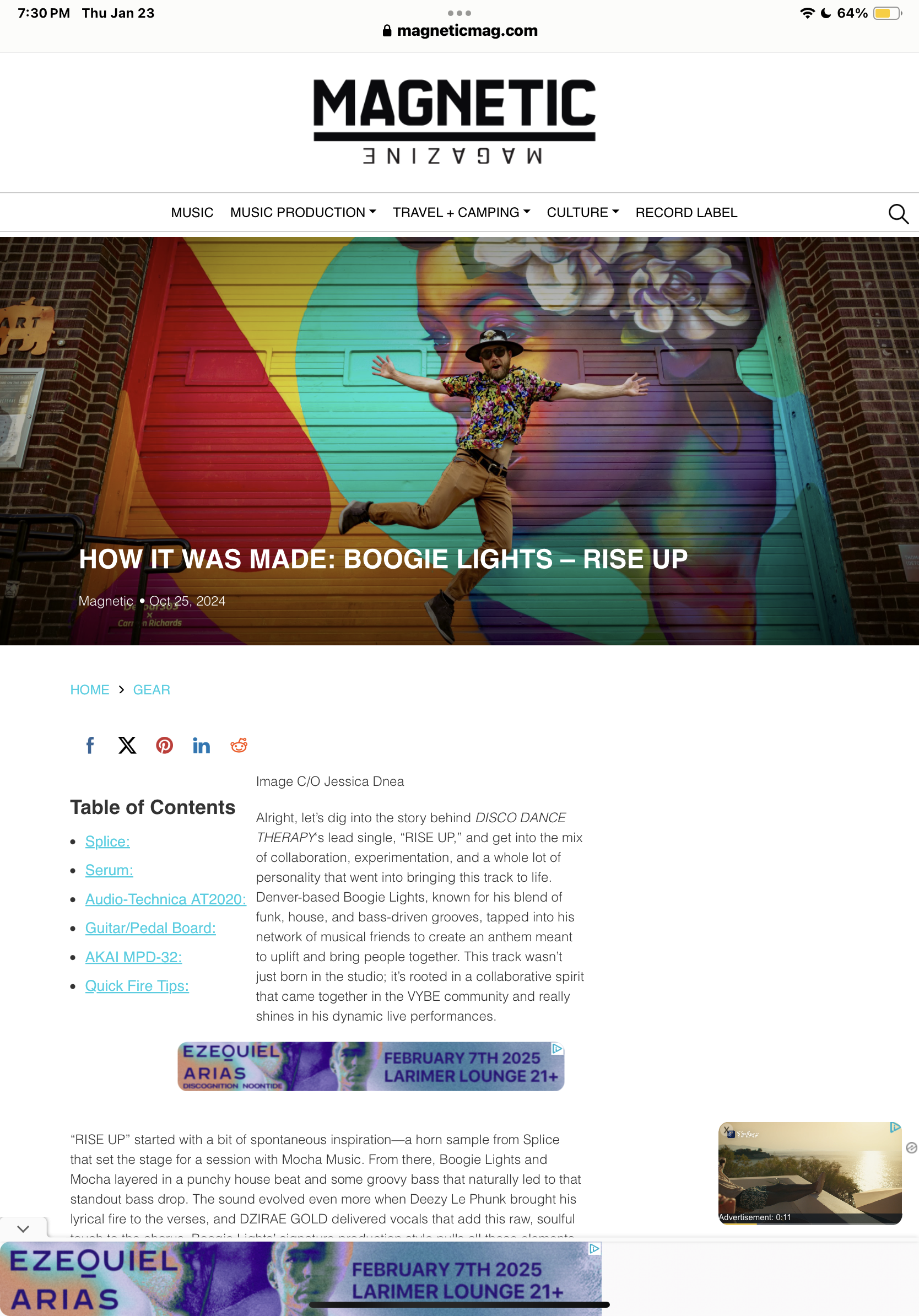 Magnetic Magazine  How It Was Made: Boogie Lights - Rise Up…(December 5, 2024)  Role: Lead Photo Credit