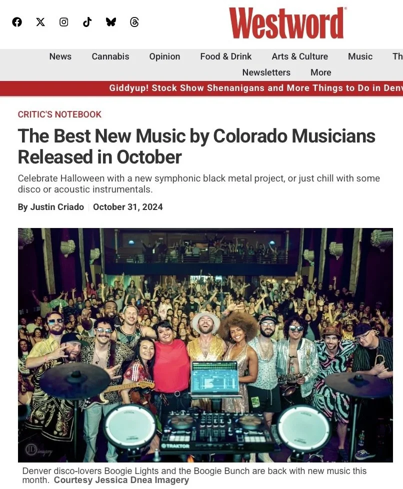 Westword  The Best New Music by Colorado Musicians…(October 31, 2024)  Role: Lead Photo Credit