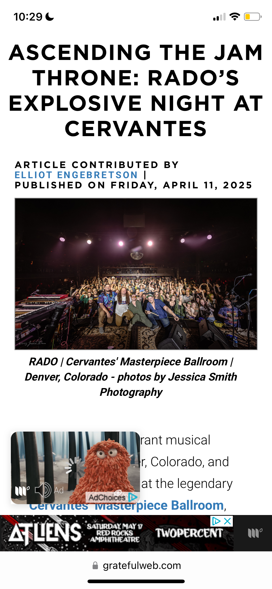 Grateful Web  Ascending the Jam Throne: RADO’s Explosive…(April 11, 2025)  Role: Lead Photo Credit