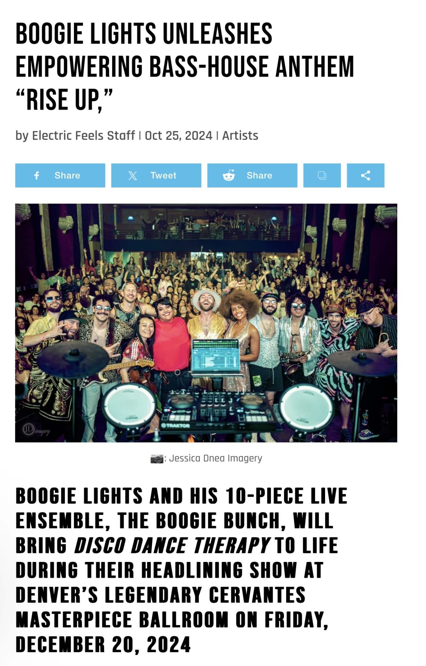 Electric Feels  Boogie Lights Unleashes Empowering Bass-House Anthem “RISE UP”…(October 25, 2024)  Role: Lead Photo Credit