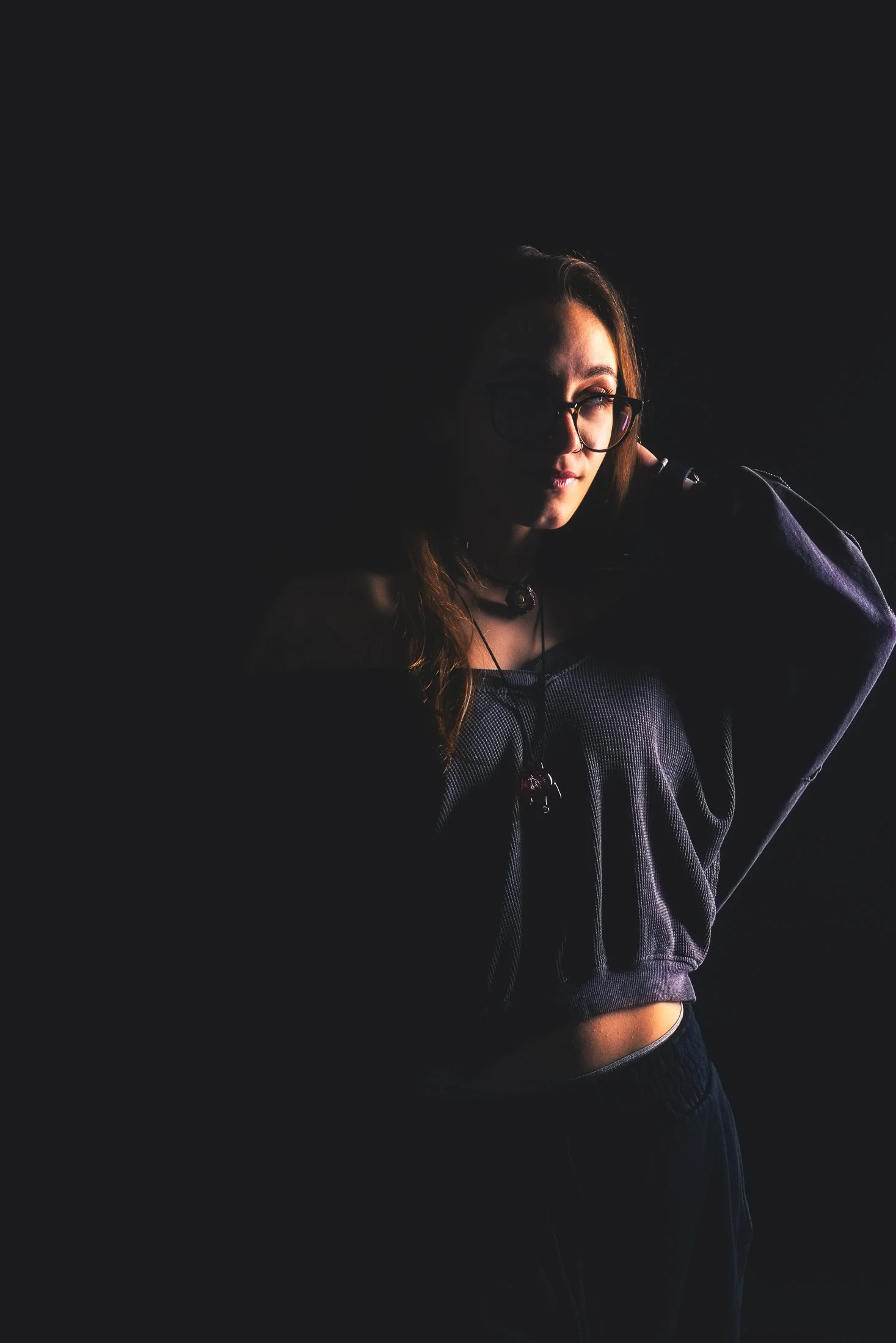 Studio portrait with simple background and strong expression Cheyenne Clay