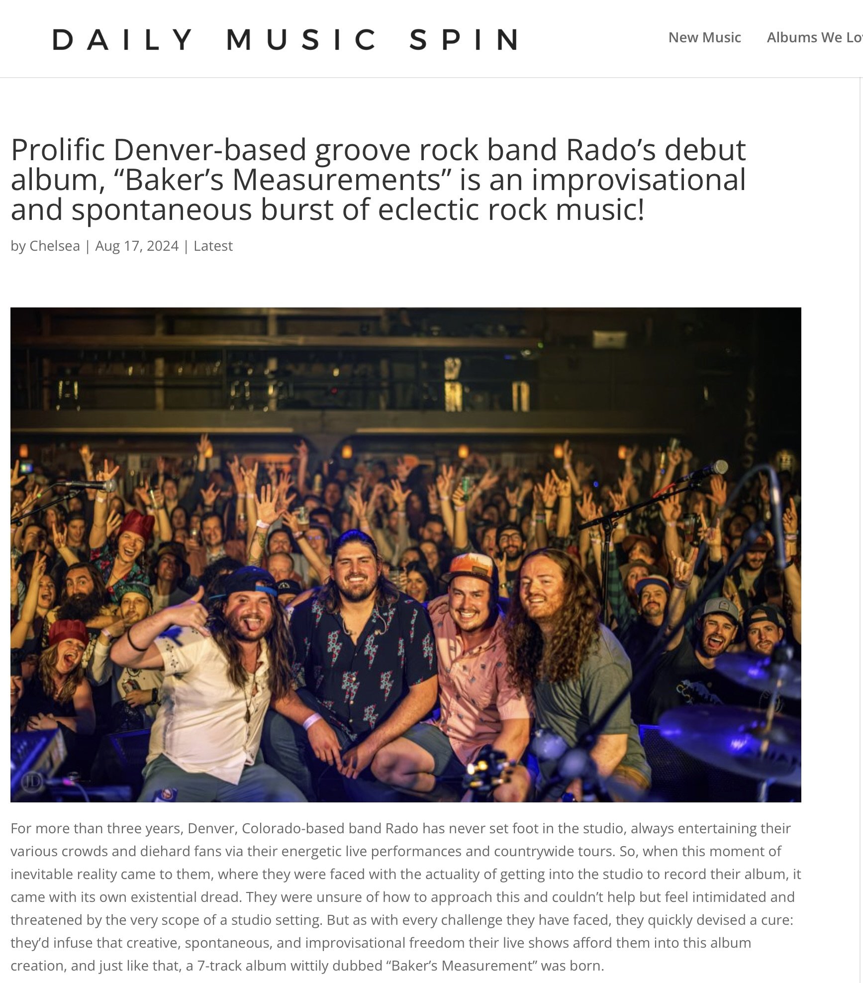 Daily Music Spin  Prolific Denver-based groove rock band…(August 17, 2024)  Role: Lead Photo Credit