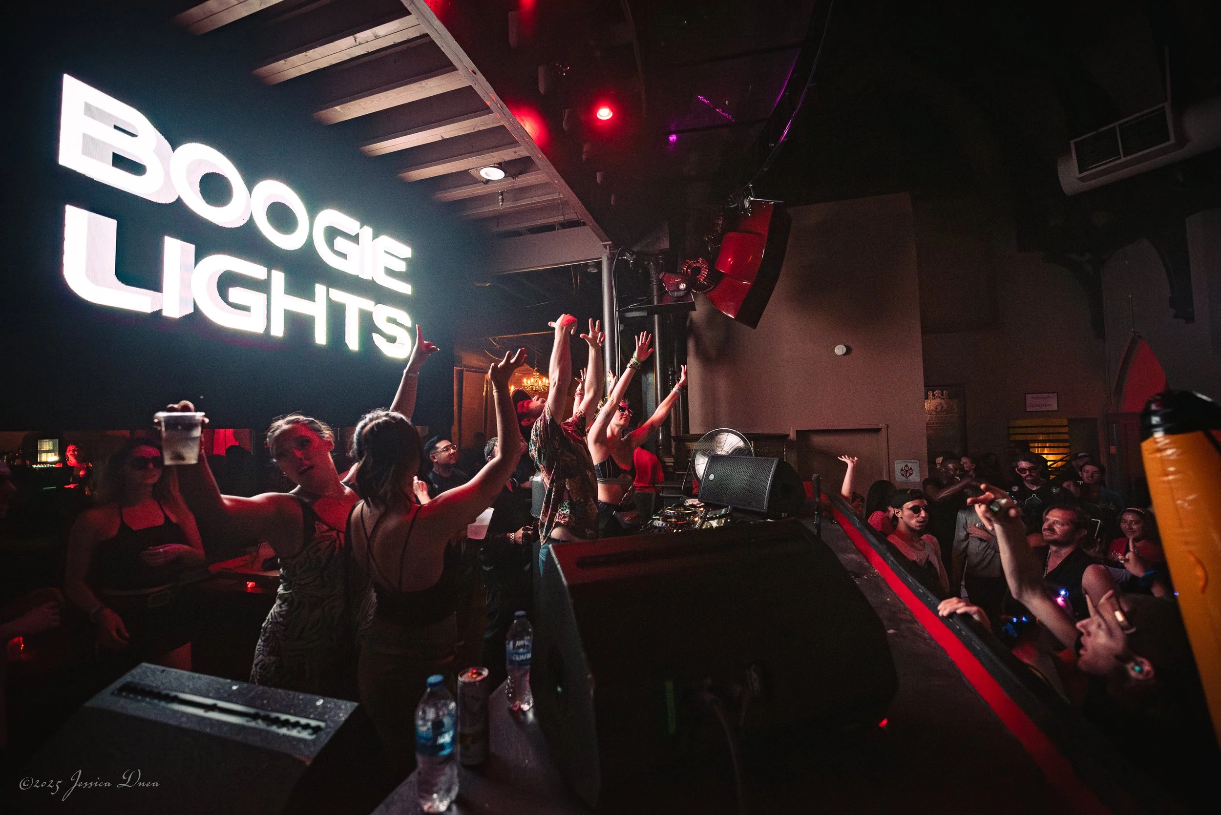 Performance photo captured during a live set in Denver Church Nightclub Boogie Lights