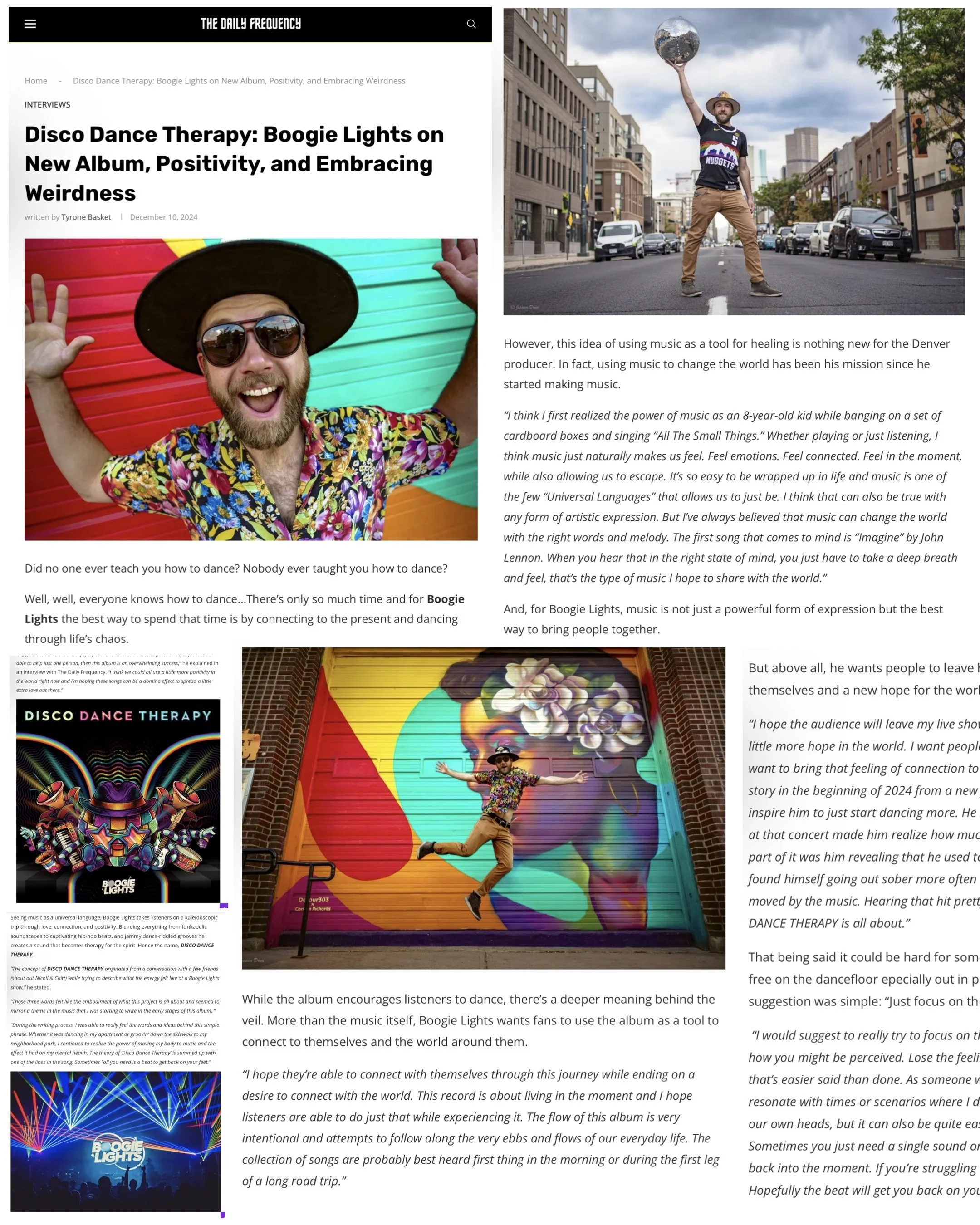 Boogie Lights musician press photography in Denver published by The Daily Frequency for an album and artist interview.