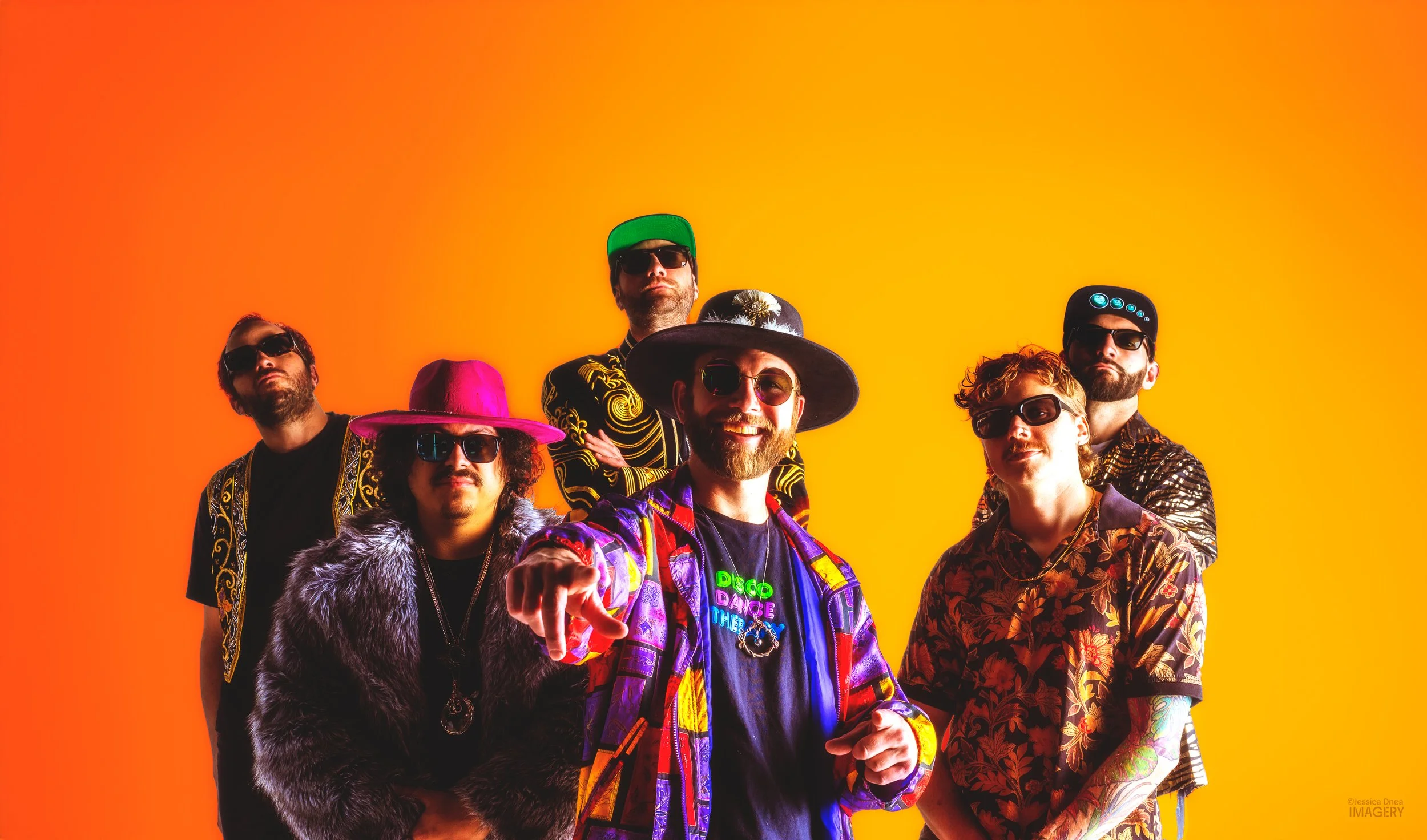 Promotional press portrait for an artist or band Boogie Lights, Pure Colors, Ty Pina, Chando.