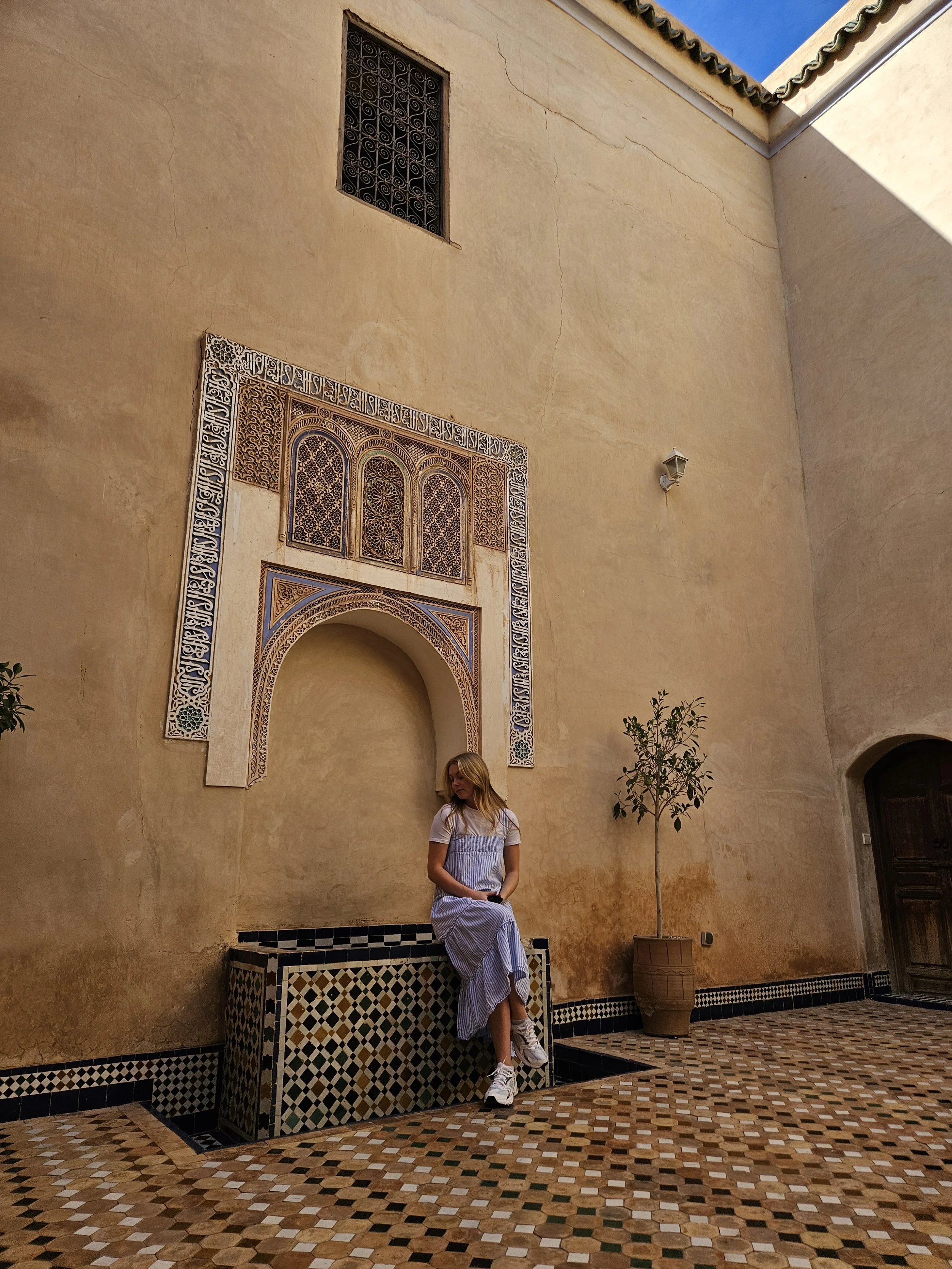 Intricate Moroccan architecture and tile work