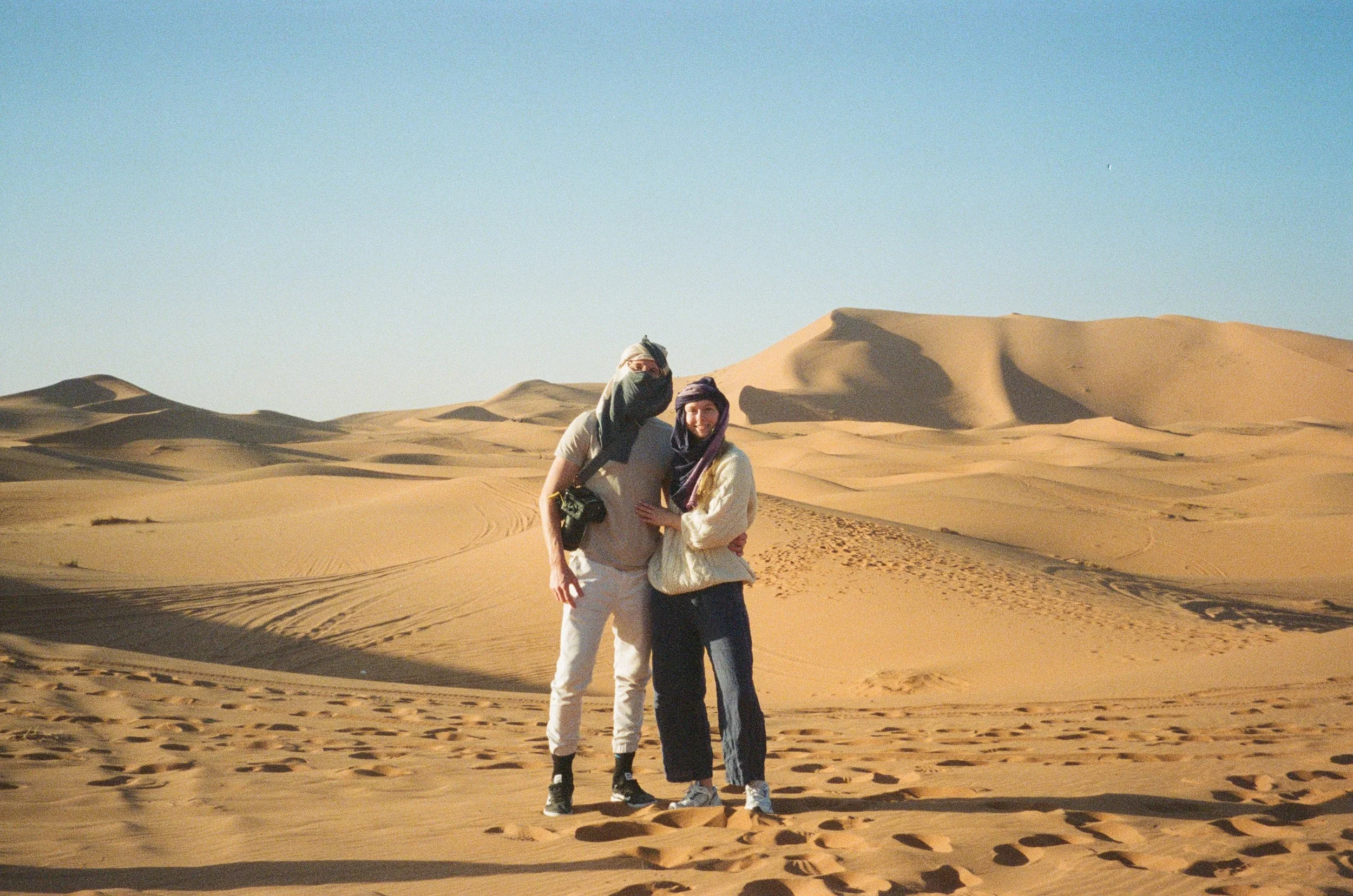 Wide desert landscape in the Sahara Desert