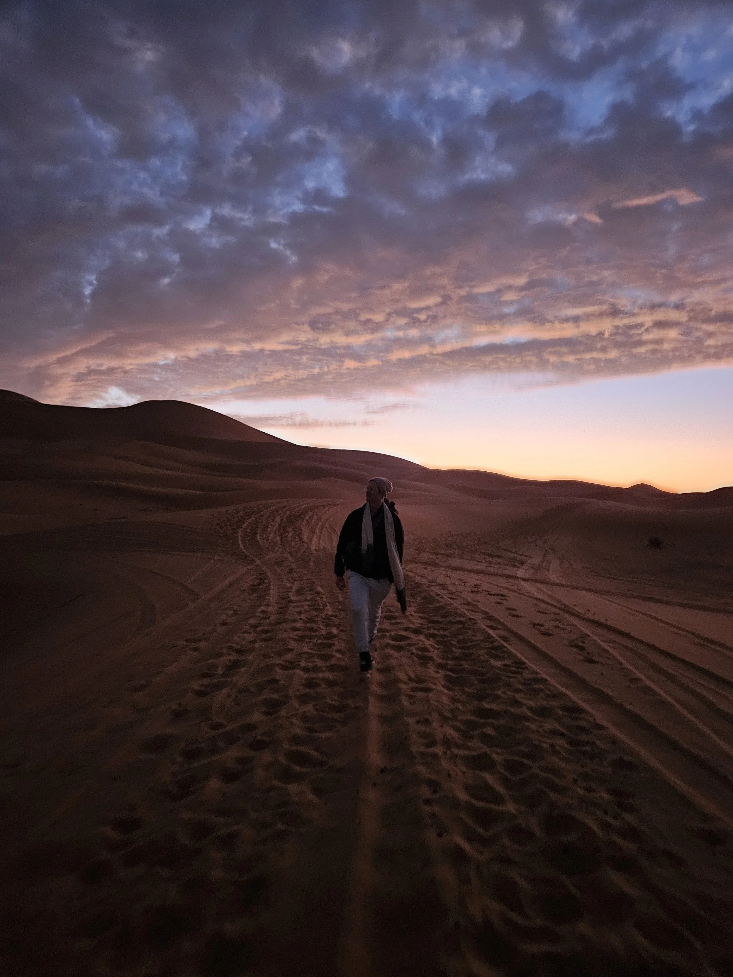 Sunrise over the Sahara Desert landscape