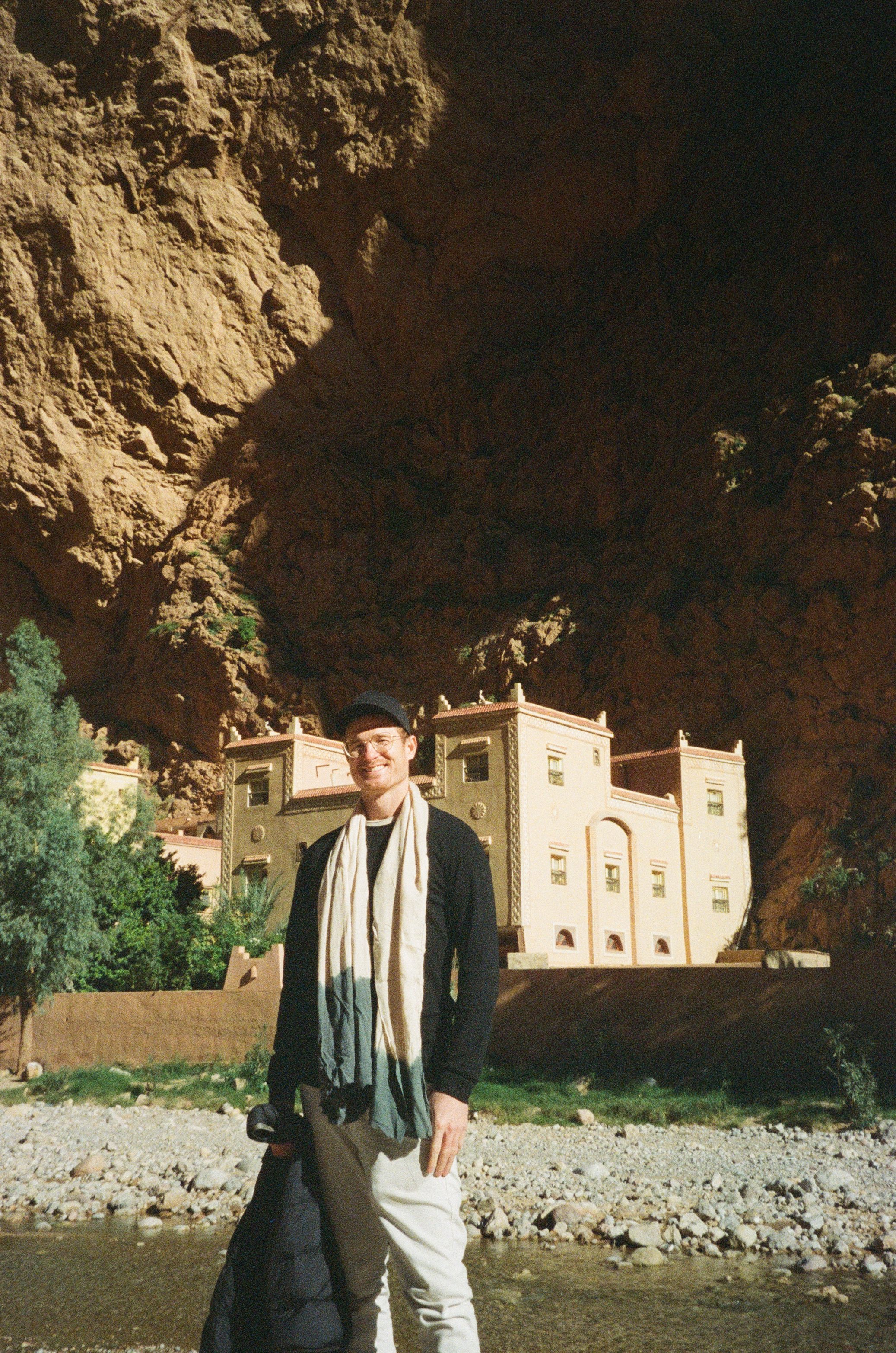 Couple exploring the streets of a Moroccan medina