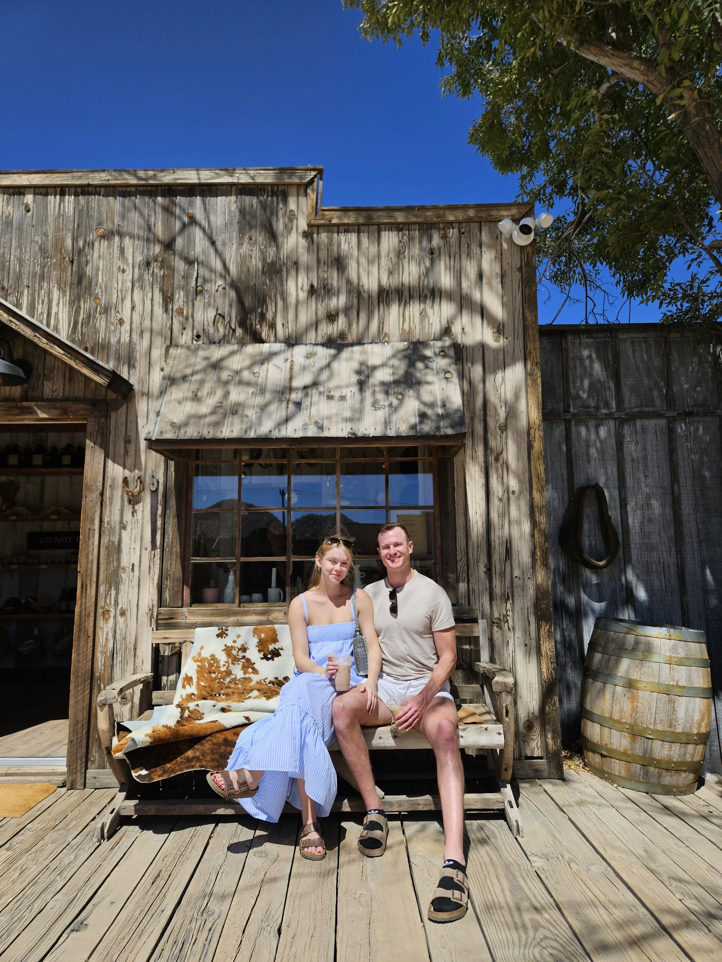 Old west style wooden buildings in Pioneertown