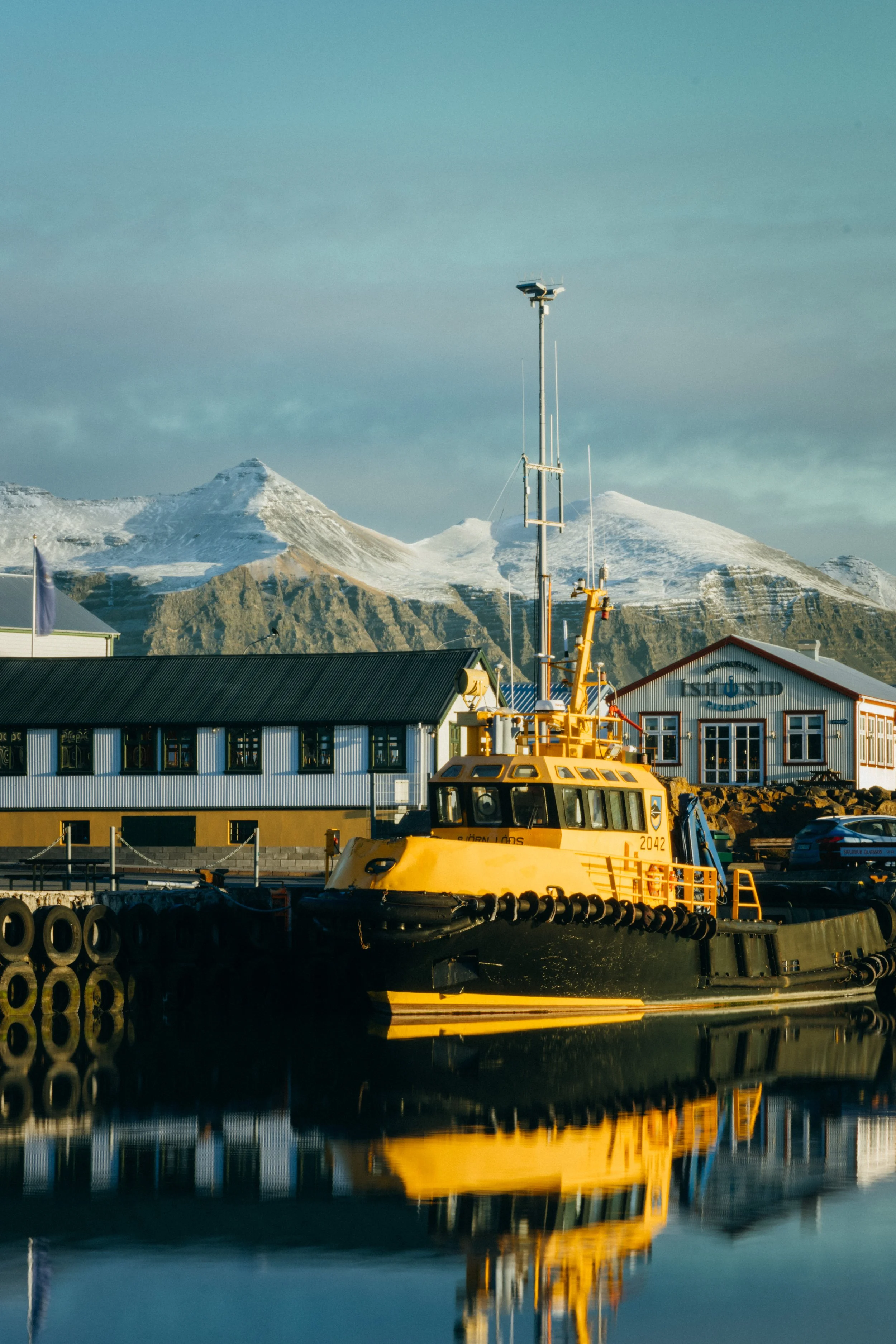 Campervan parked in the Icelandic highlands landscape