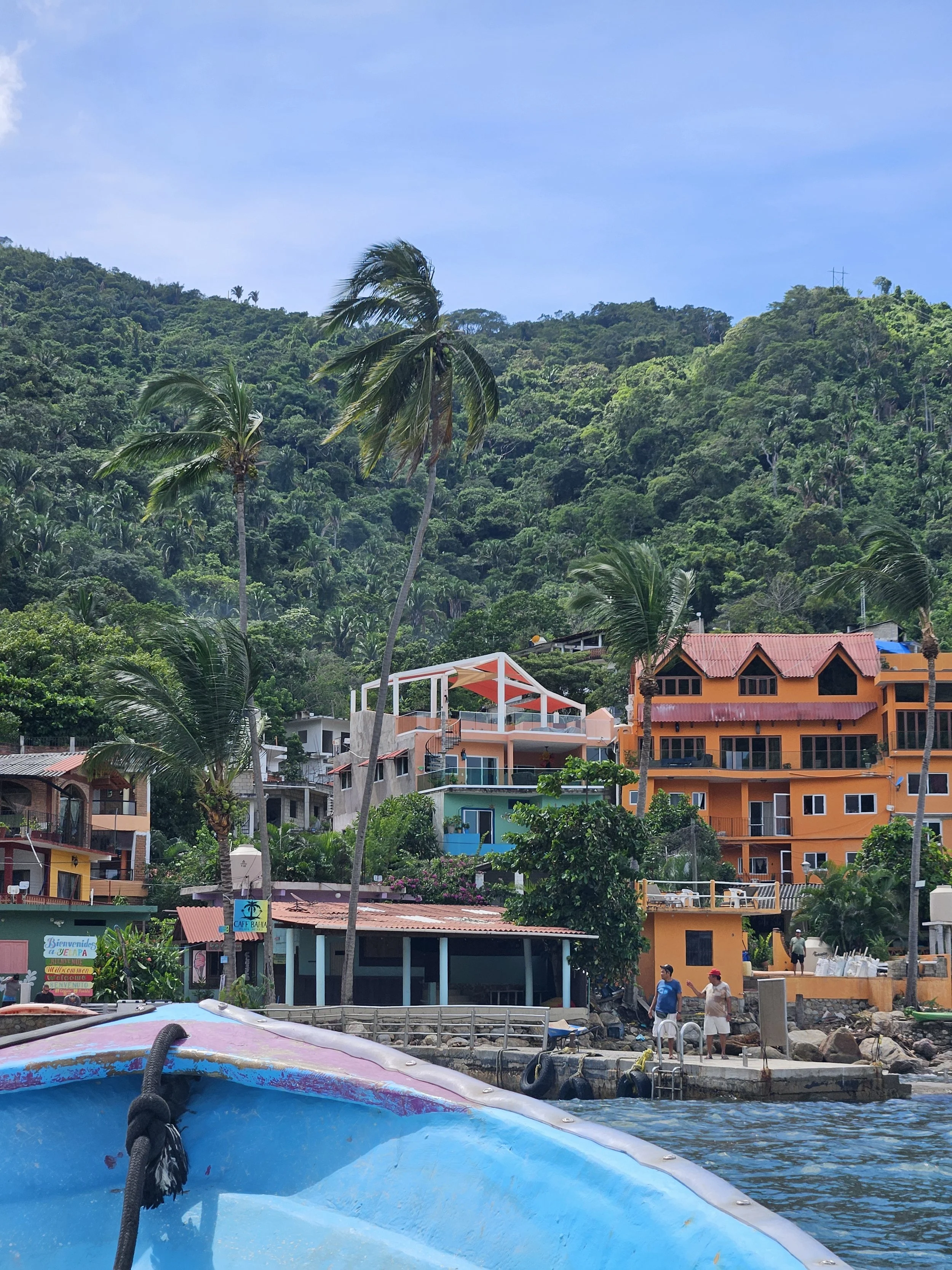 Colorful village homes in the coastal town of Yelapa