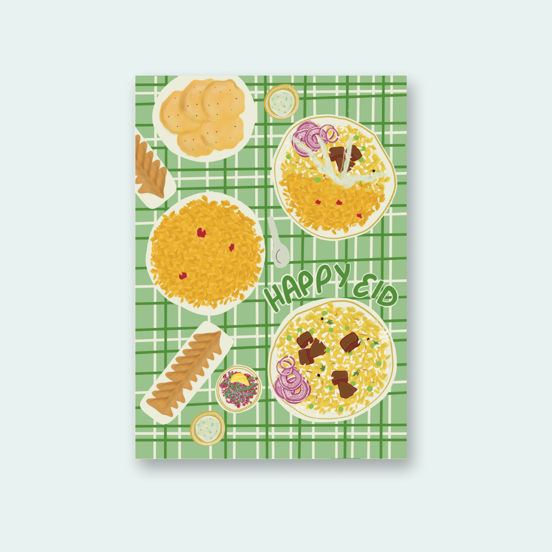Illustrated Eid Dastarkhan Card