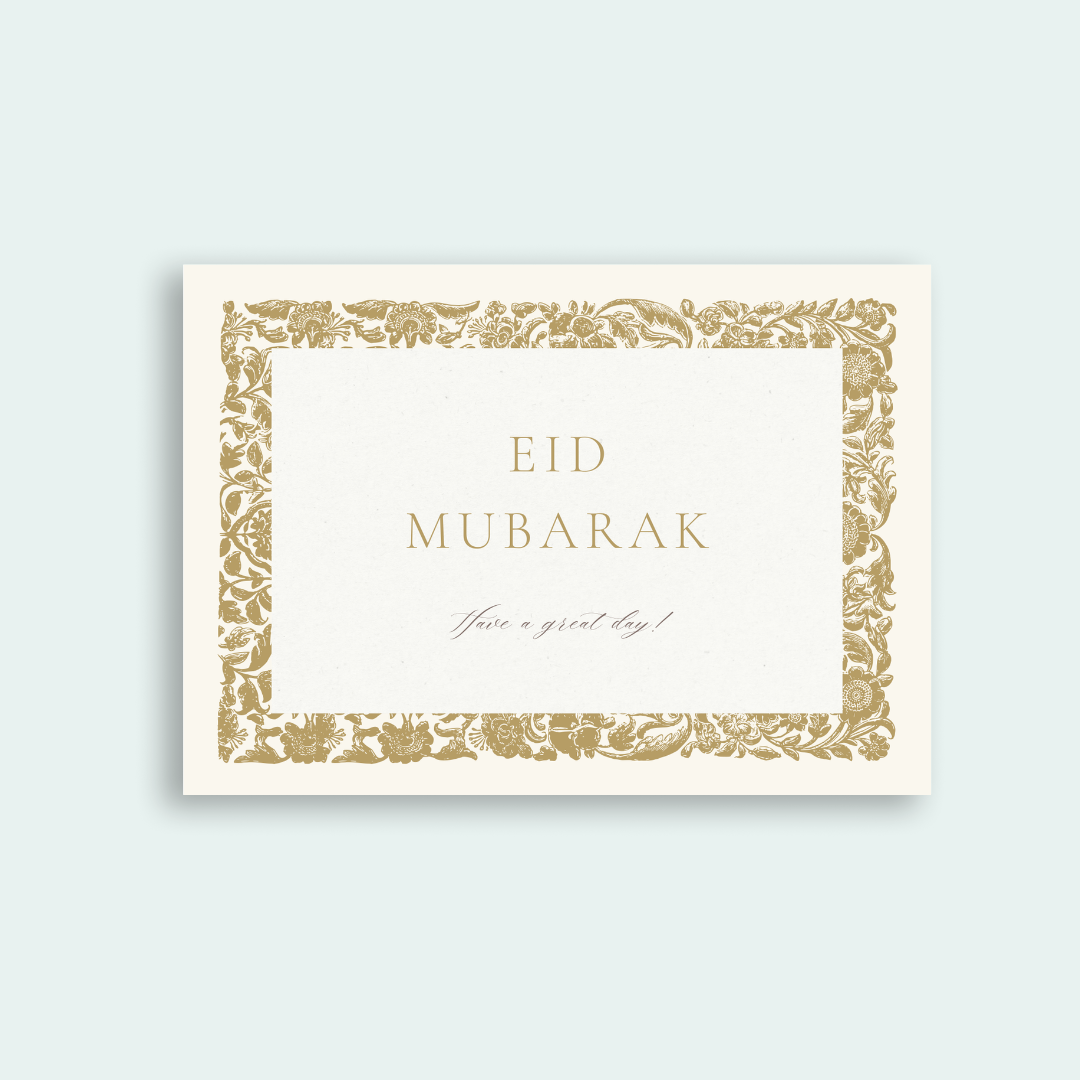 Gold Eid Mubarak Card