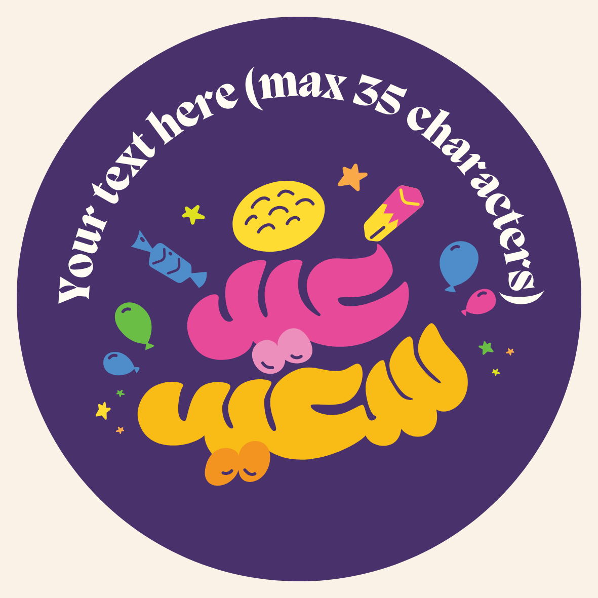 Custom Purple Eid Mubarak Stickers