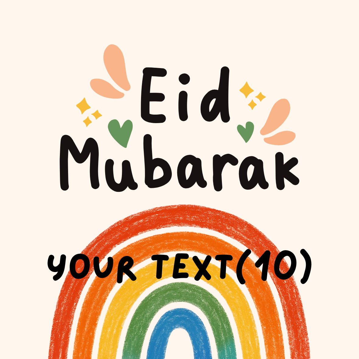Custom Doodle Rainbow Eid Mubarak Stickers