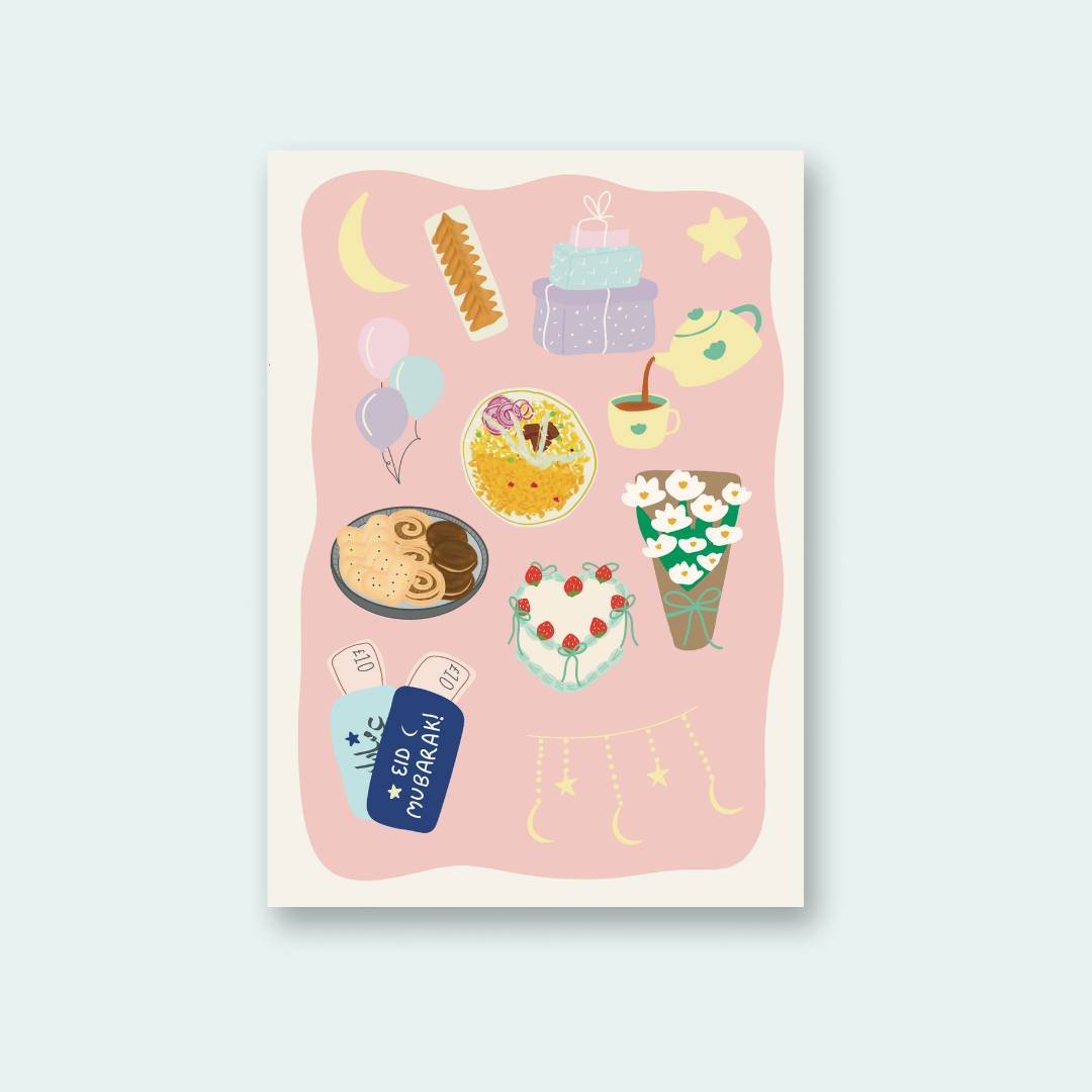Illustrated Eid Highlights Card