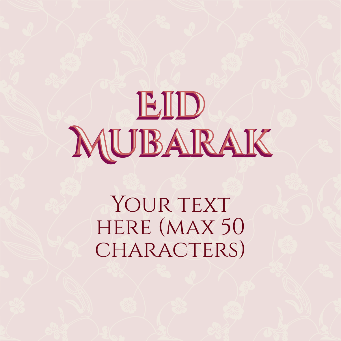 Custom Pink Floral Eid Mubarak Stickers