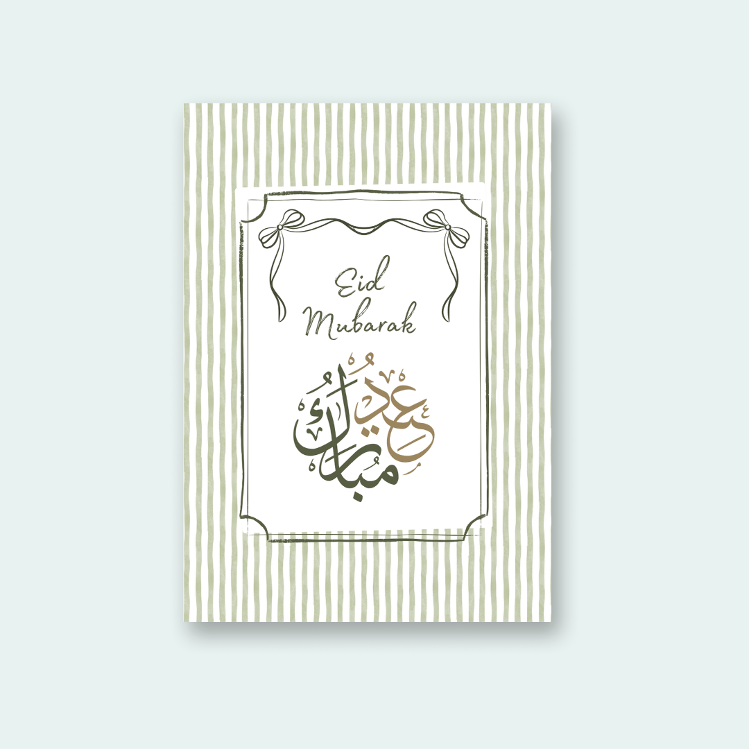 Vintage Stripes & Bow Eid Card