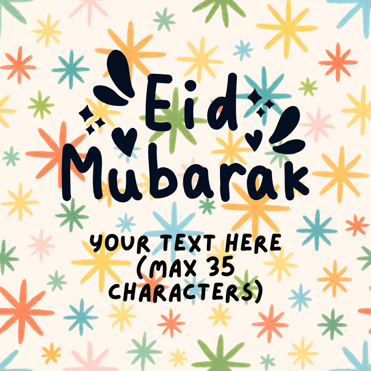 Custom Doodle Stars Eid Mubarak Stickers