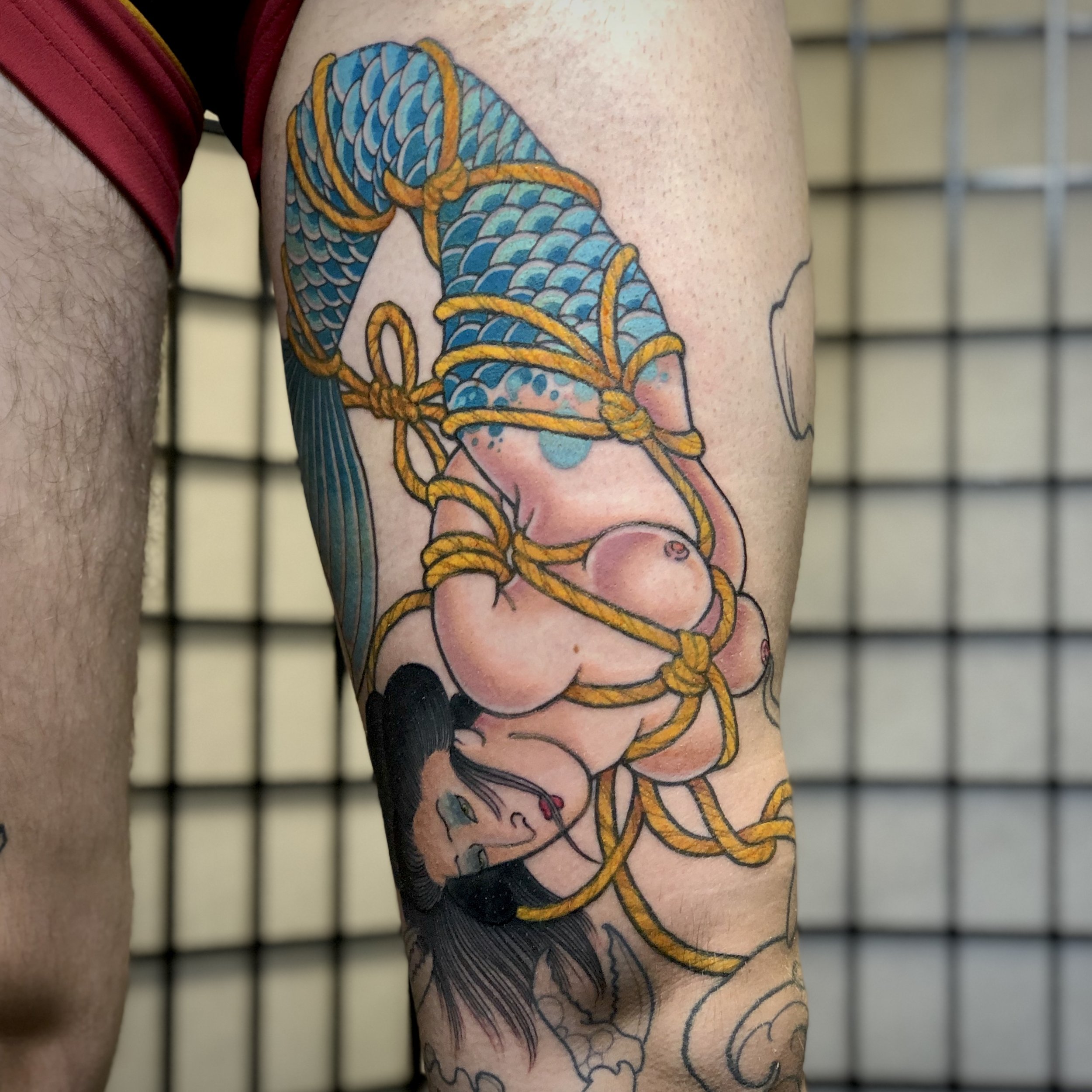 Japanese tattoo Shibari mermaid 