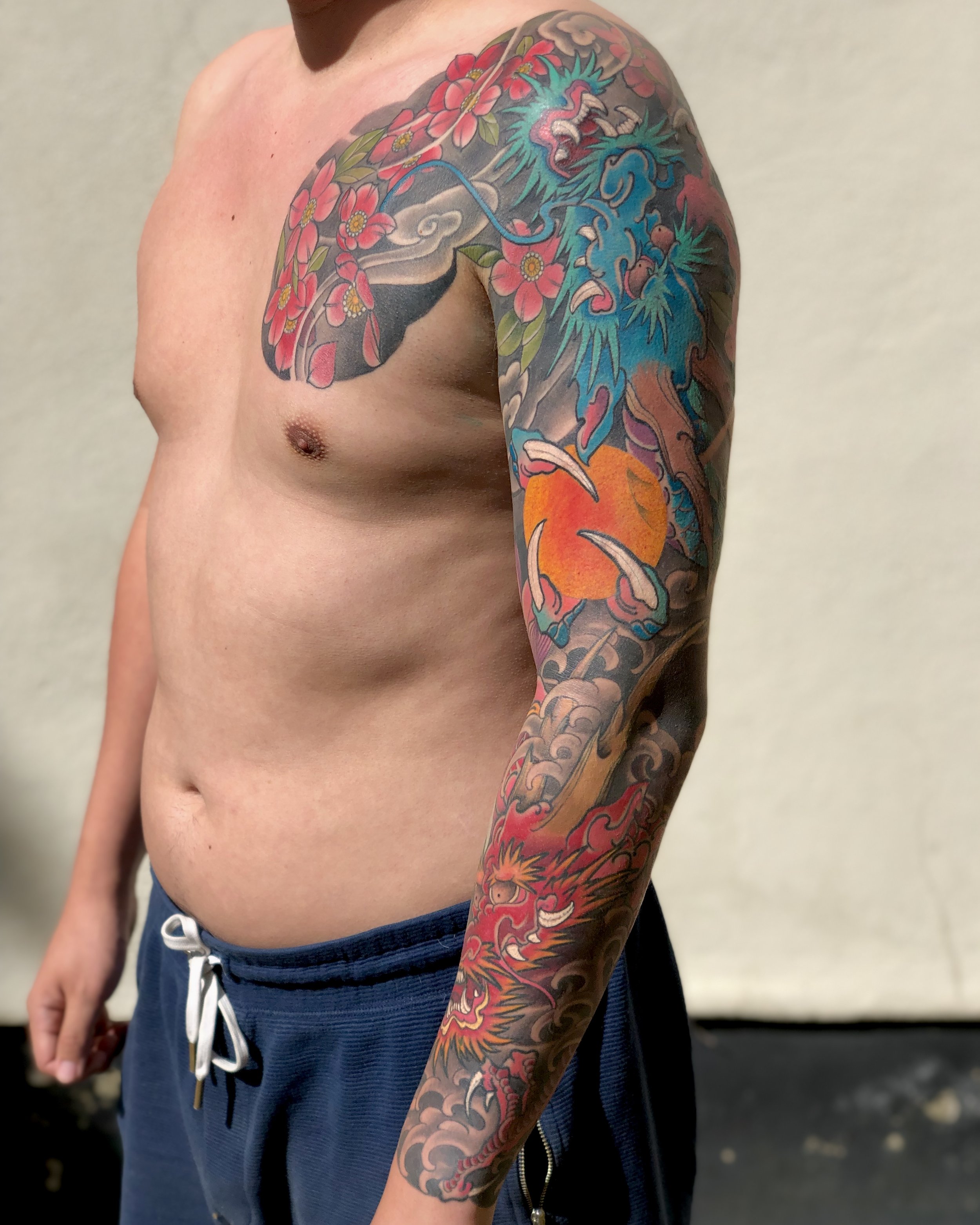 Japanese tattoo Dragon full sleeve