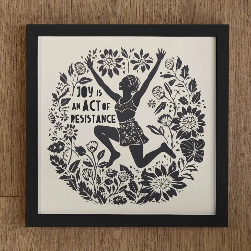 Joy can be revolutionary ✨

Inspired by American poet Toi Derricotte&rsquo;s line, &ldquo;Joy is an act of resistance,&rdquo; this black-and-white linotype print reminds us that claiming joy, especially in a world that tries to diminish it, is a radi