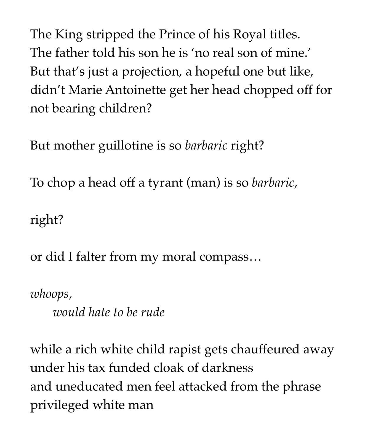 I&rsquo;ve actually had enough. 

Holding my heart out to make space for men is a labour I have chosen because I refuse to give in to patriarchy&rsquo;s clutch on our humanity. But right now, I&rsquo;m finding my resolve eroding and biting my tongue 
