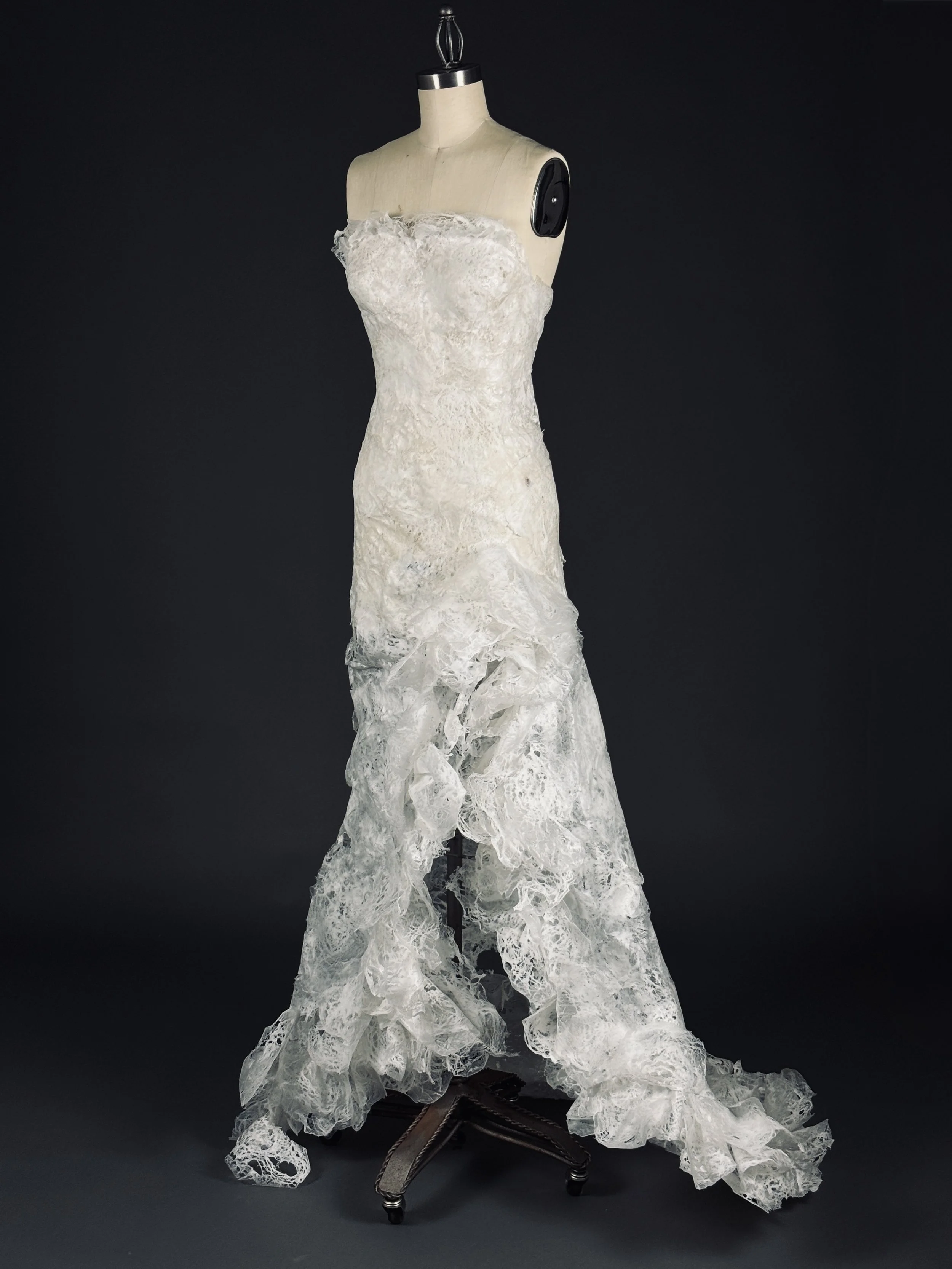 Susanne Williams | Strapless gown | Heat-fused plastic trash bags