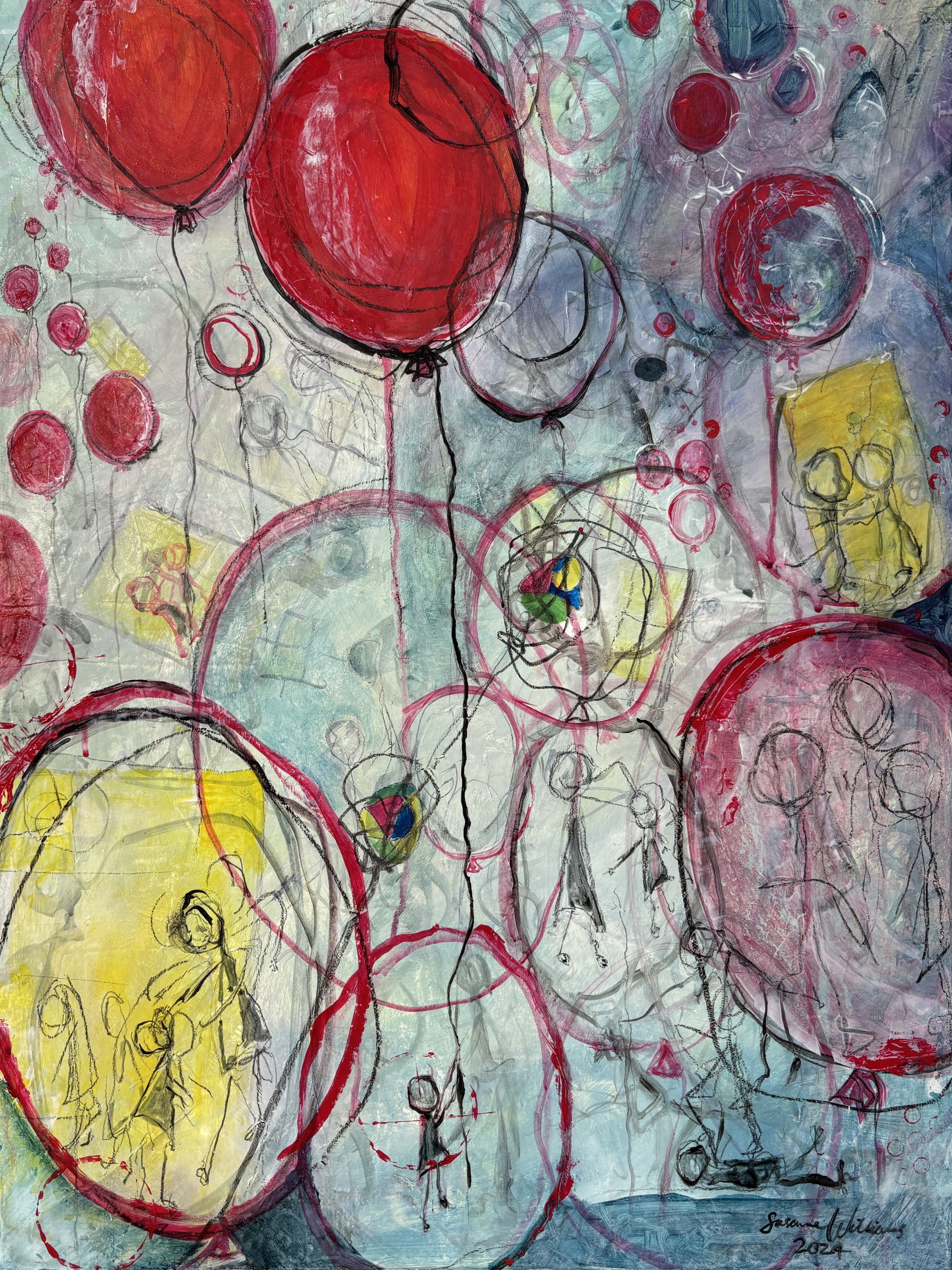 Susanne Williams | Most Monsters Hide in Plain Sight, 2024 | 24 x 18 x 1.5 inches | Acrylic, graphite, plaster on canvas