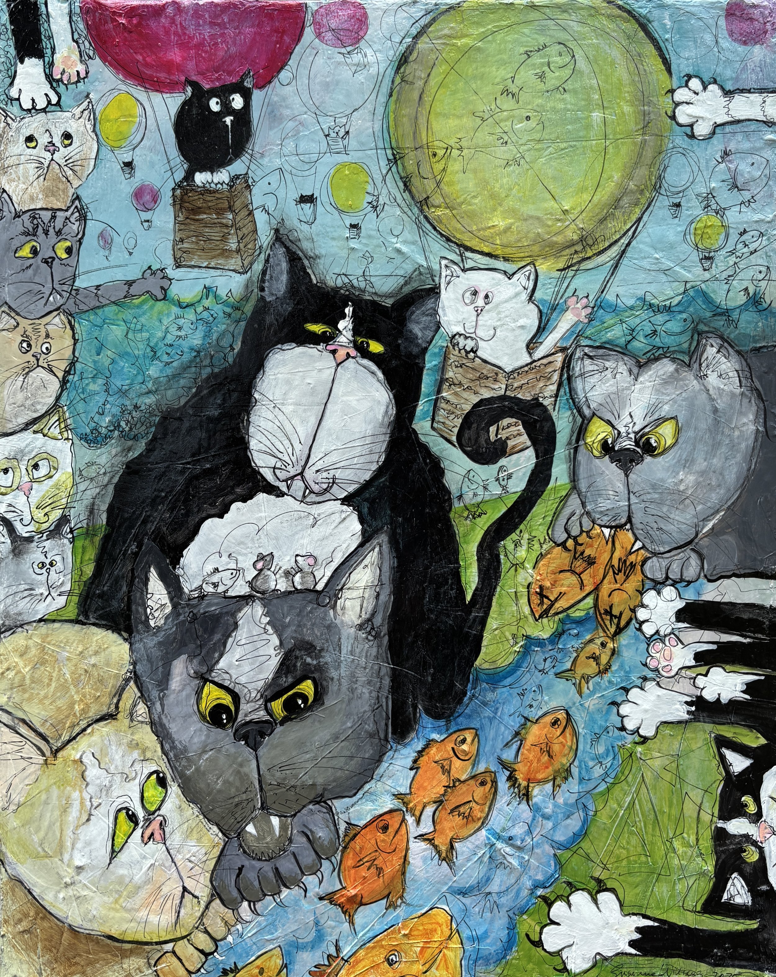 Susanne Williams | Summer Camp, 2025 | 20 x 16 x 0.75 inches | Acrylic, ink, acrylic medium on canvas
