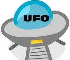 Illustration of a UFO representing unfinished sewing projects, used to promote the Unfinished Objects sewing class.