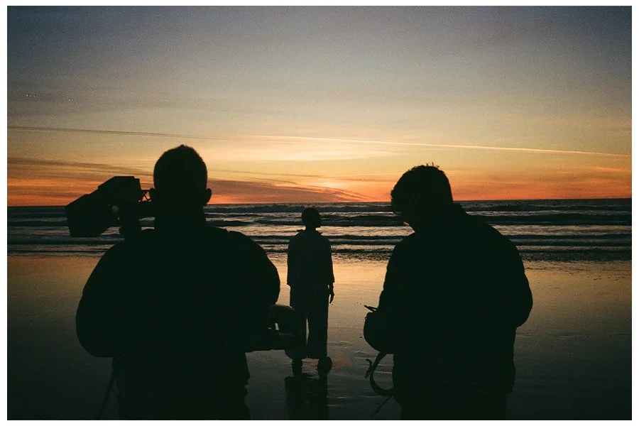 Nicholas Dorsey behind the scenes on a film production, San Francisco director