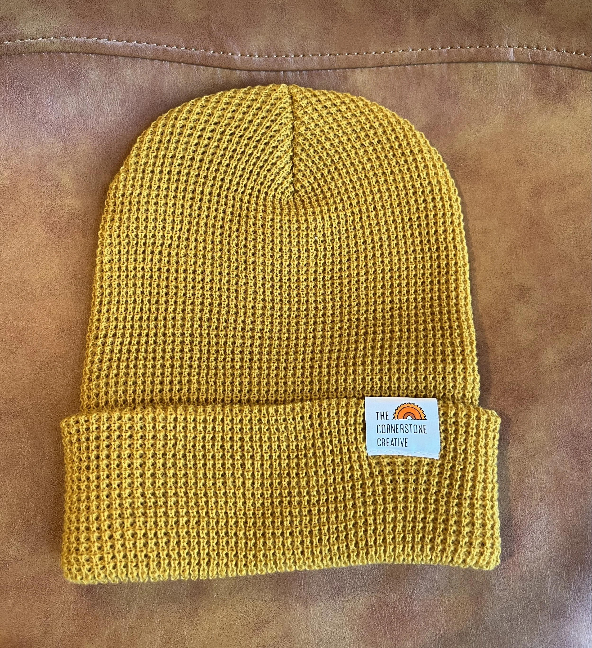 Mustard Waffle Beanie