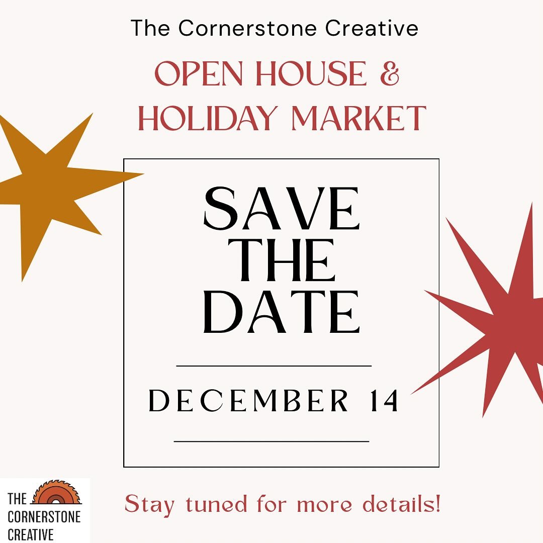 Mark your calendars for our open house &amp; holiday market on Sunday, 12/14! Help us spread the word✨ More details to come! 

#mentorshipthroughcraftsmanship