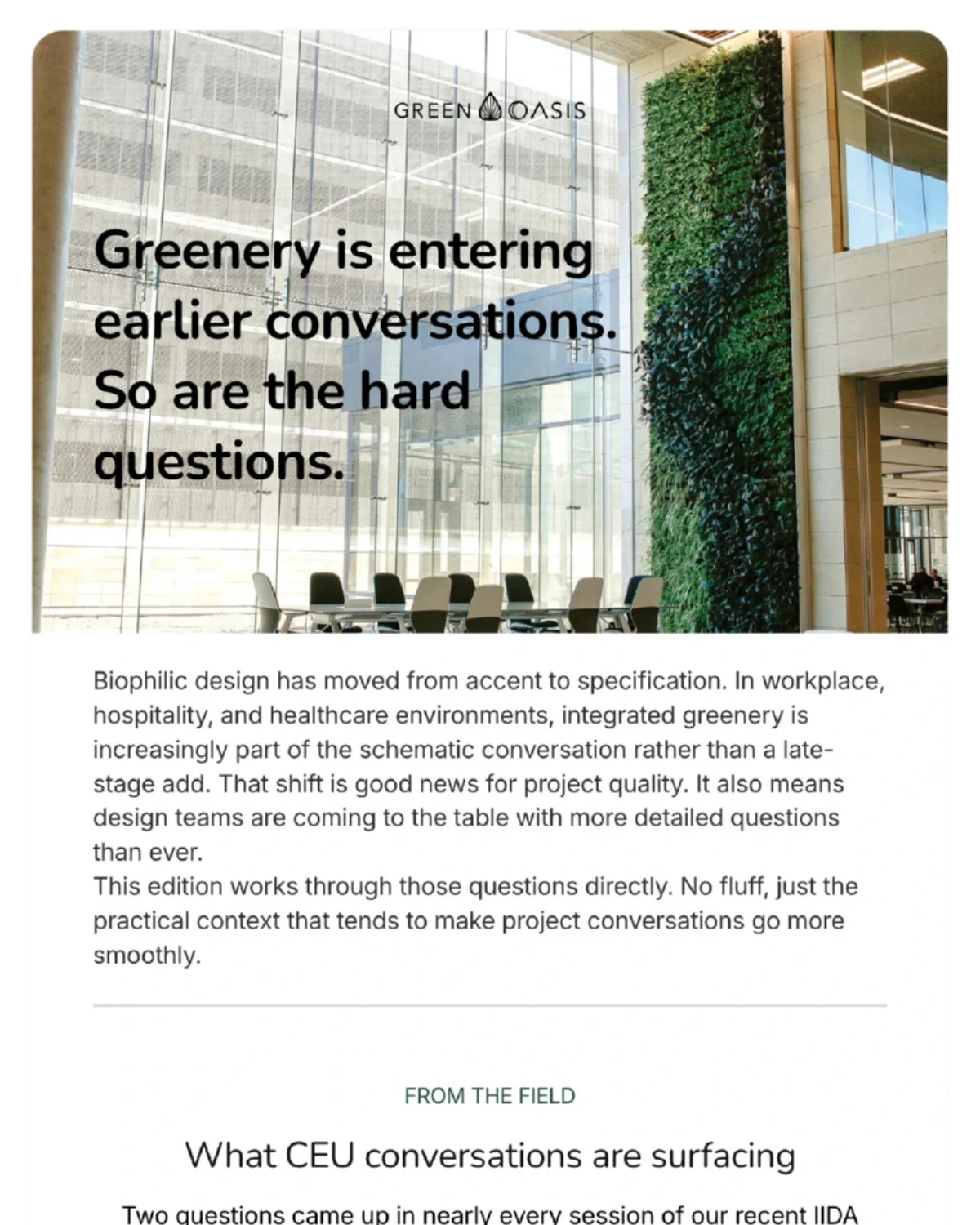 Green Oasis — Email Campaign Design