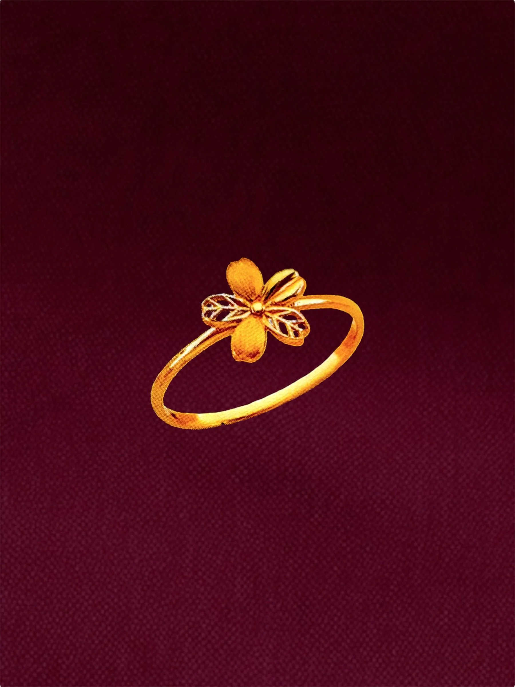 WOMENS THIN FLOWER RING