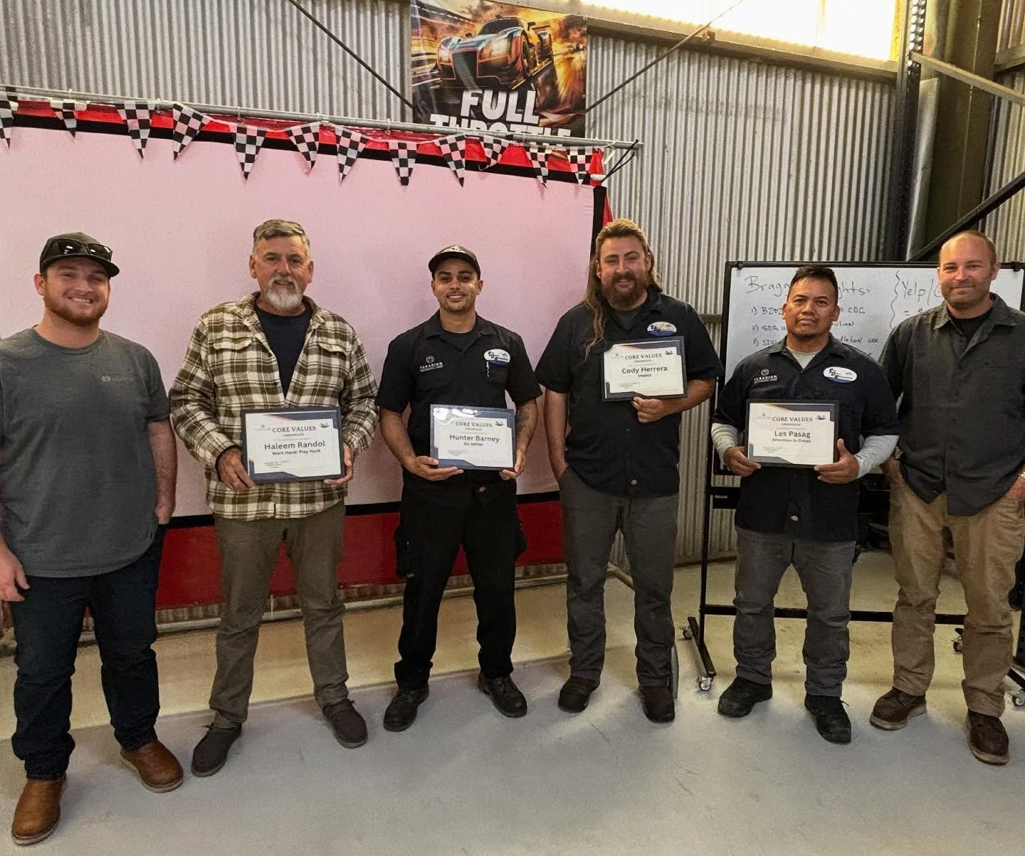 Q3 All Hands Meeting ✅
Breakfast, safety training, and some well-deserved recognition for our crew!
We&rsquo;re wrapping up the year Full Throttle 🏁 with some amazing Core Values winners:
💪 Hunter &ndash; Go-Getter
⚡️ Cody &ndash; Impact
🔍 Les &nd