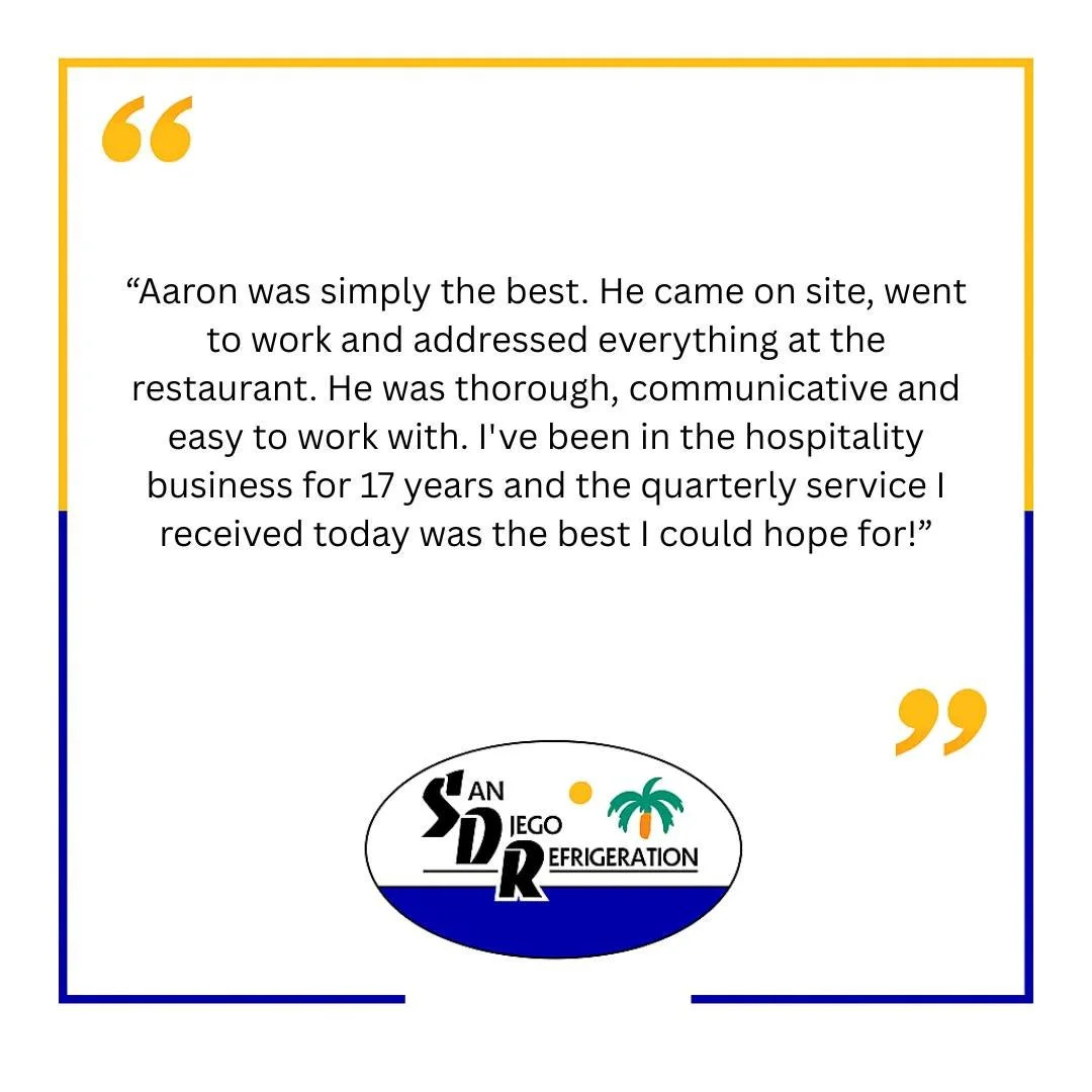 When service is done right, you can feel the difference.
Grateful for clients who take the time to share &mdash; and proud of team members like Aaron who make it happen.

#SDRService #ClientFeedback #HospitalitySupport #RefrigerationPros
