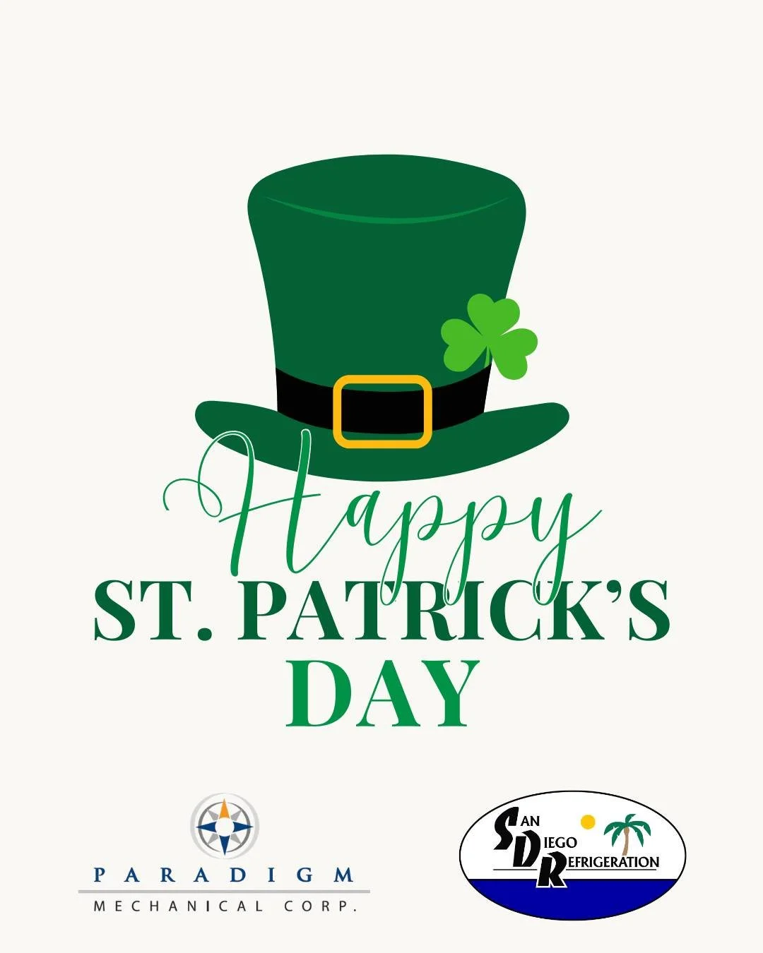 Lucky to have a team this good. 🍀

Happy St. Patrick&rsquo;s Day from Paradigm Mechanical &amp; San Diego Refrigeration!