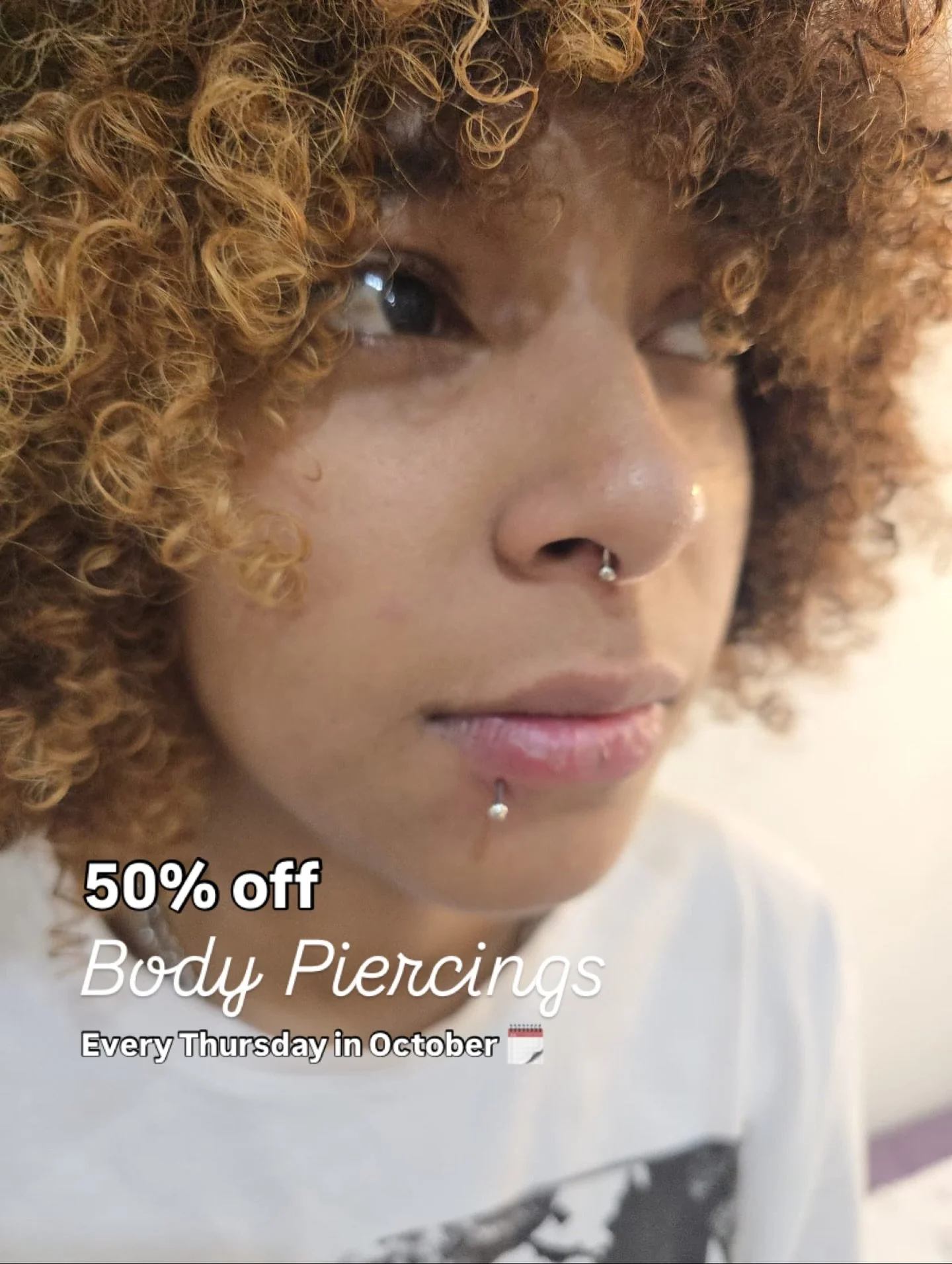Body Piercings in Bromley: Special offer! 🍂🧡🎃

Throughout the month of October, all piercings are half price on Thursdays only at Becky Laroc Beauty &amp; Aesthetics!* Standard jewellery included - additional jewellery is charged at normal price.
