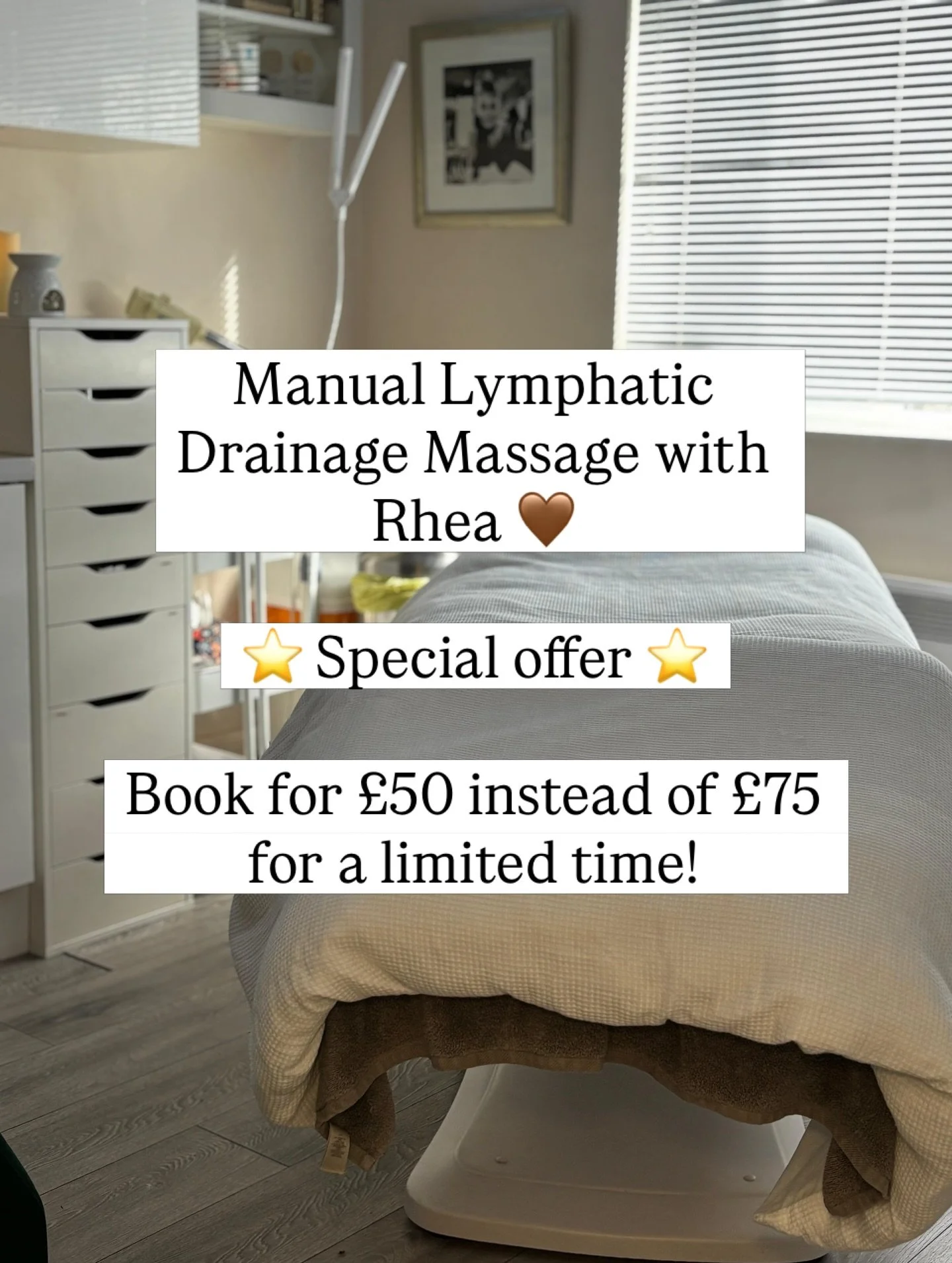 To celebrate the launch of Rhea&rsquo;s new Full Body Manual Lymphatic Drainage massage, we&rsquo;re offering you the treatment at the special price of &pound;50 for a limited time! 🤎

Book directly on our website! 📲 

📍 Becky Laroc Beauty &amp; A