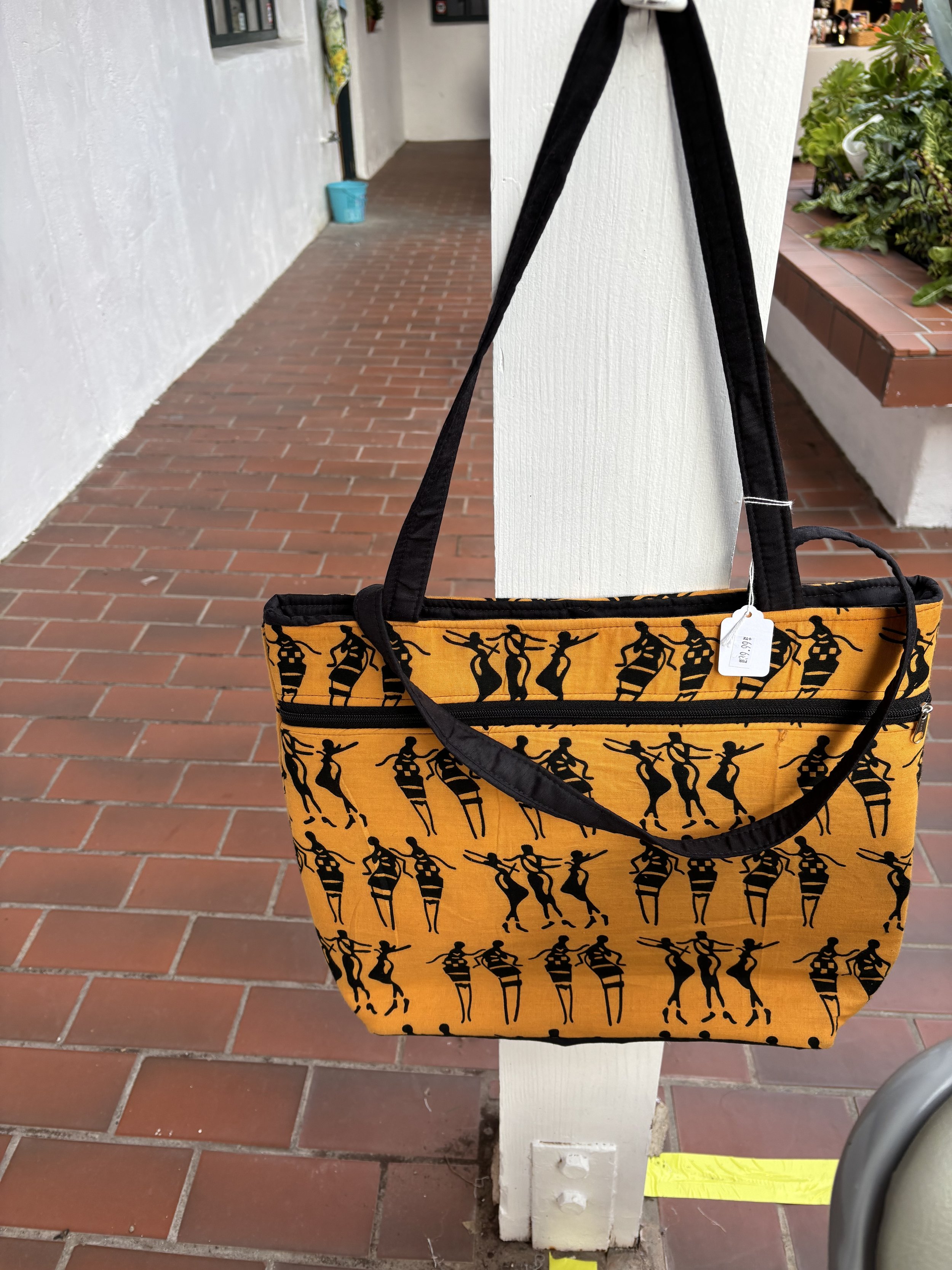 African art yellow bag