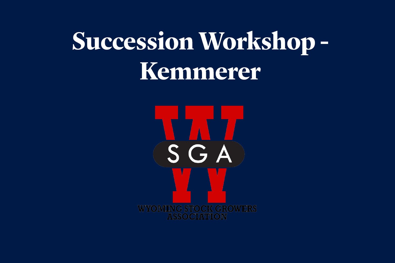 Succession Workshop - Kemmerer