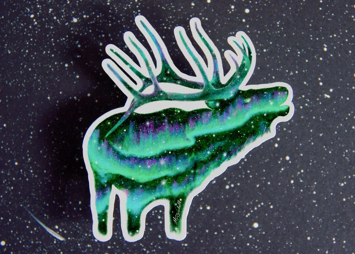 Elk Aurora Galaxy - Waterproof Sticker