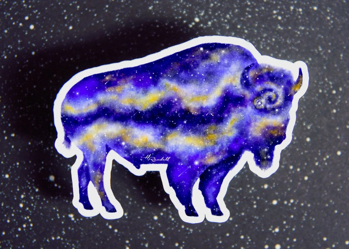 Bison Galaxy - Waterproof Sticker