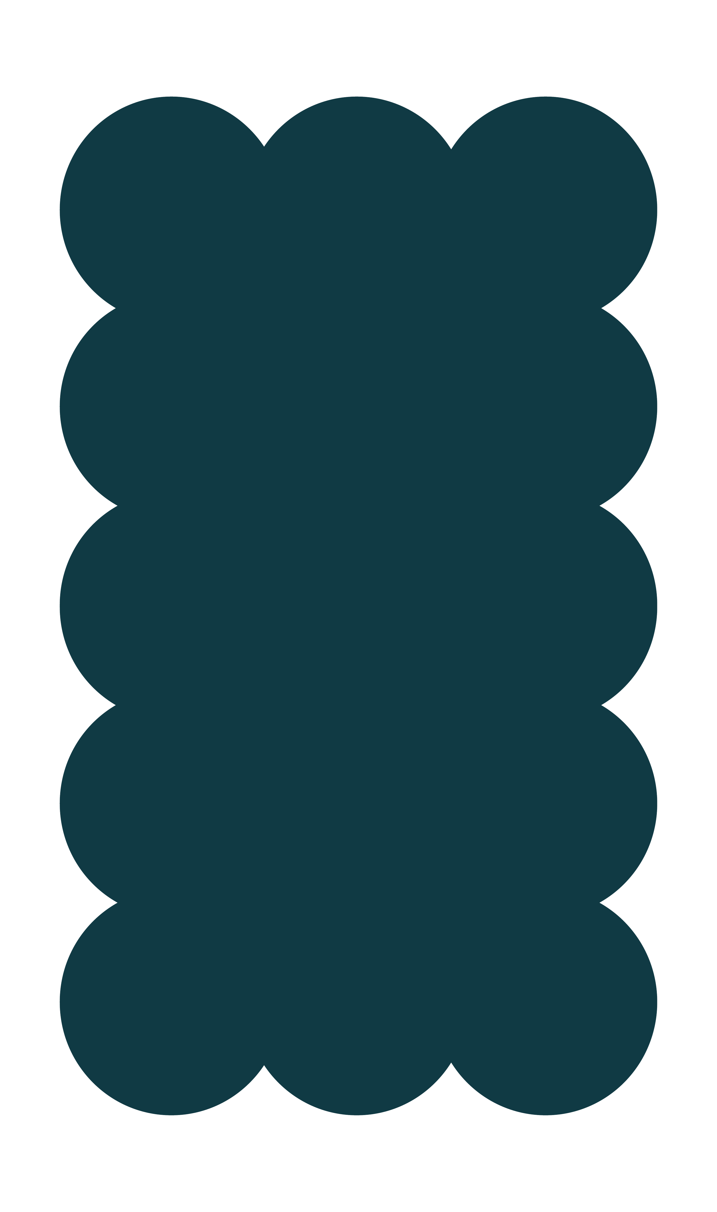 A set of 10 dark teal bubbles stacked vertically.